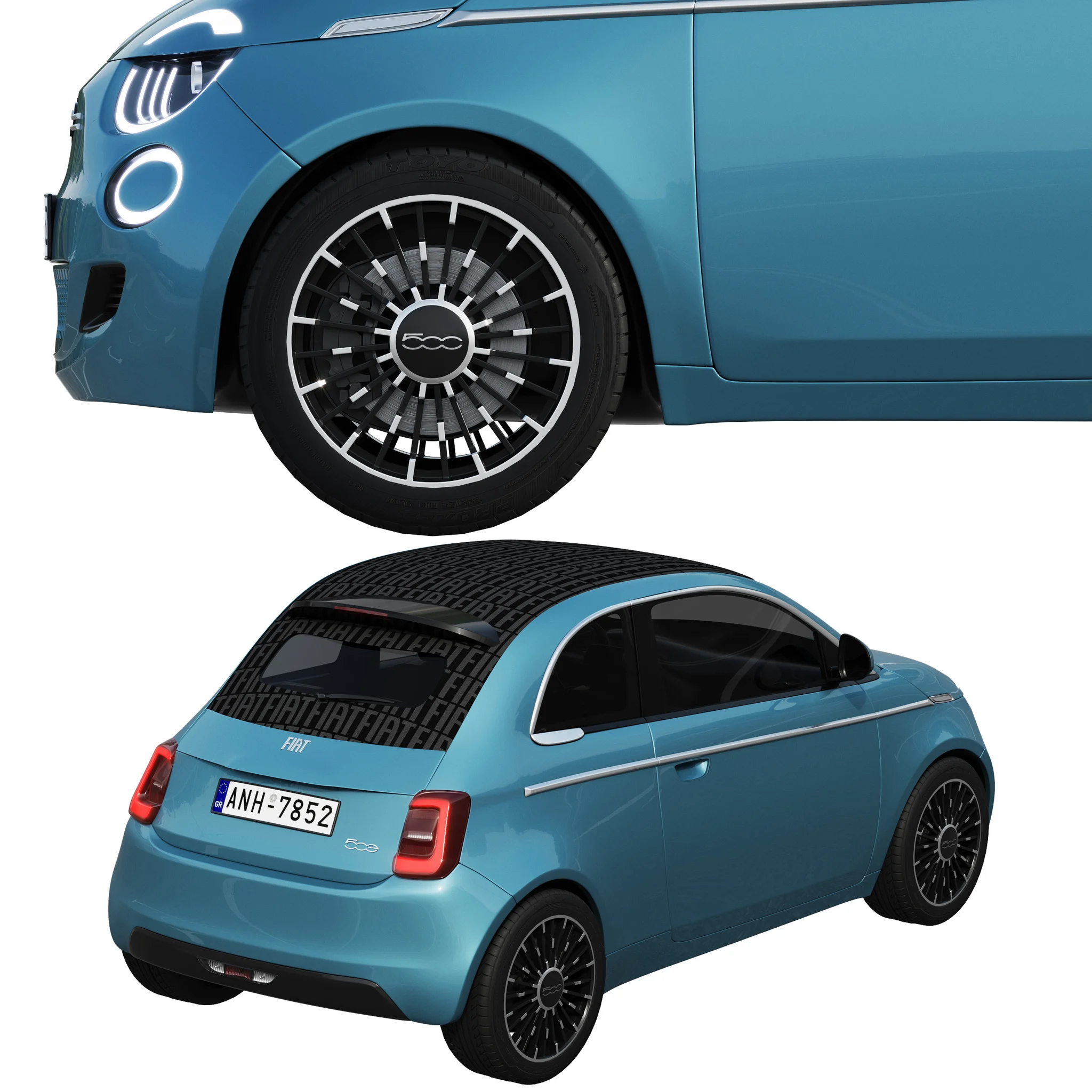 Fiat 500 La Prima, 3D model preview 2