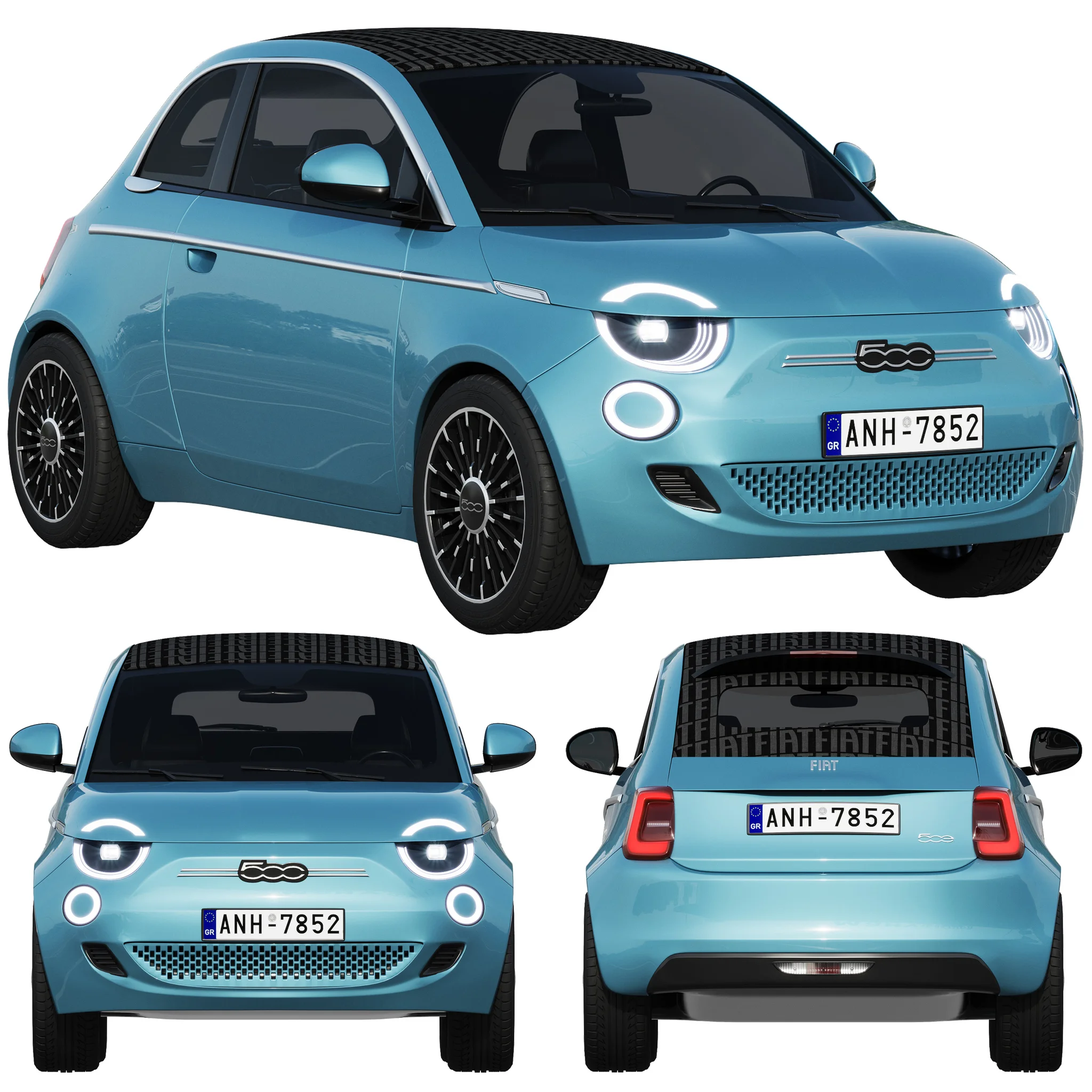 Fiat 500 La Prima, 3D model preview 14