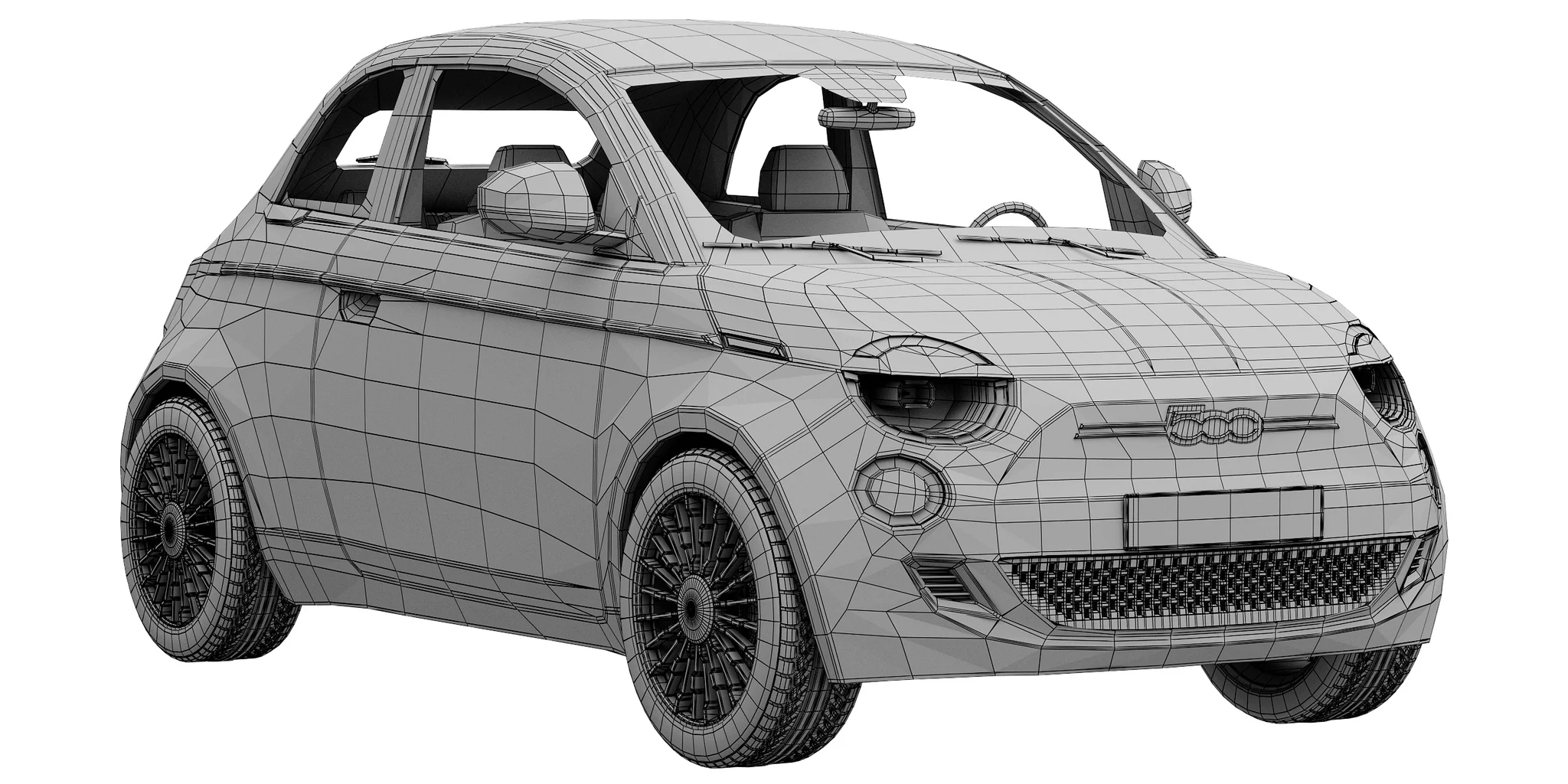 Fiat 500 La Prima, 3D model preview 15