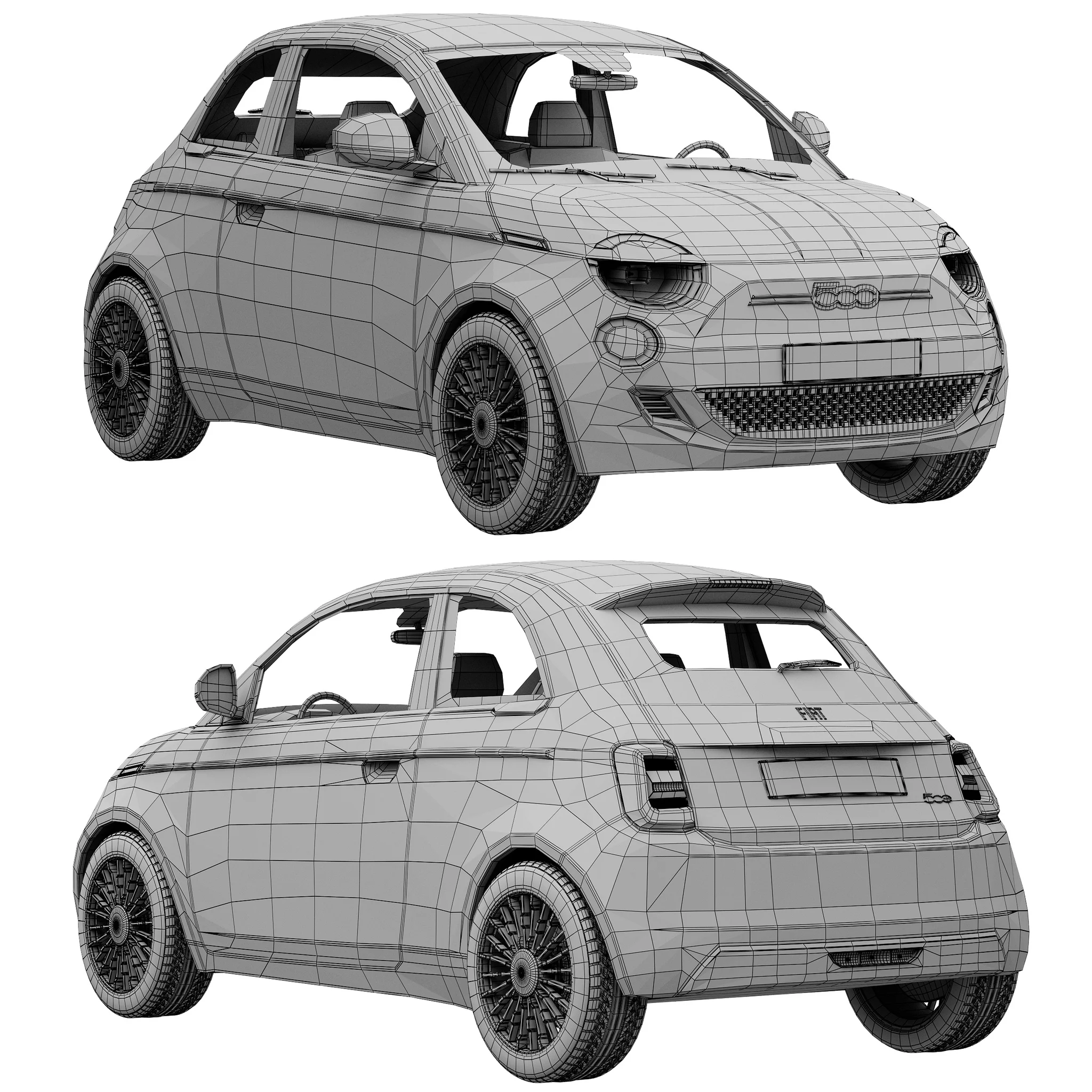 Fiat 500 La Prima, 3D model preview 16