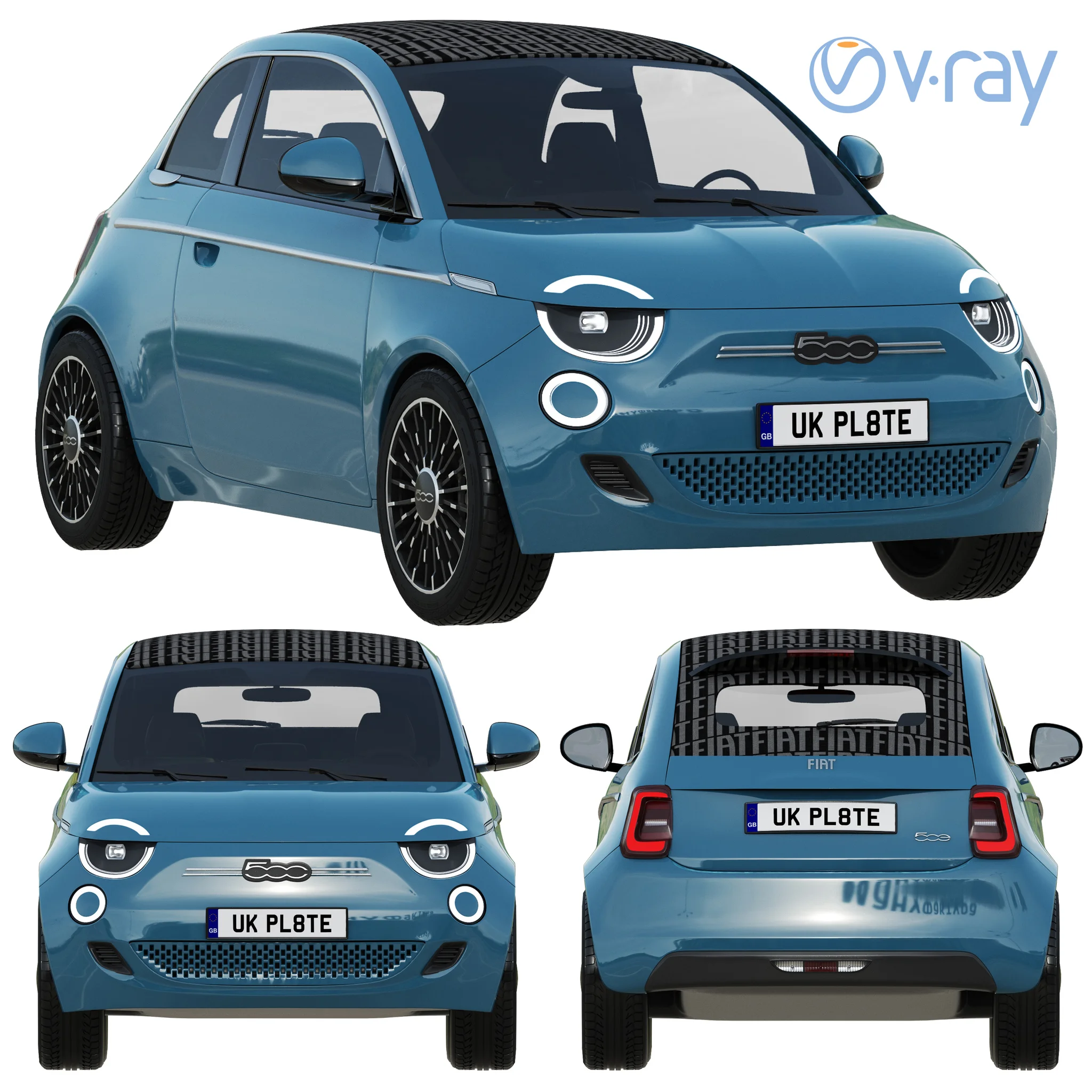 Fiat 500 La Prima, 3D model preview 18