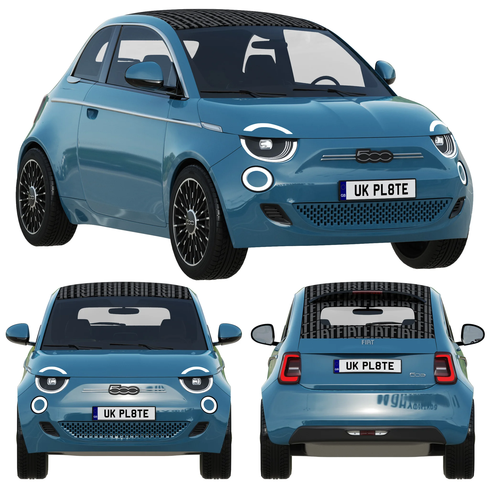 Fiat 500 La Prima, 3D model preview 19