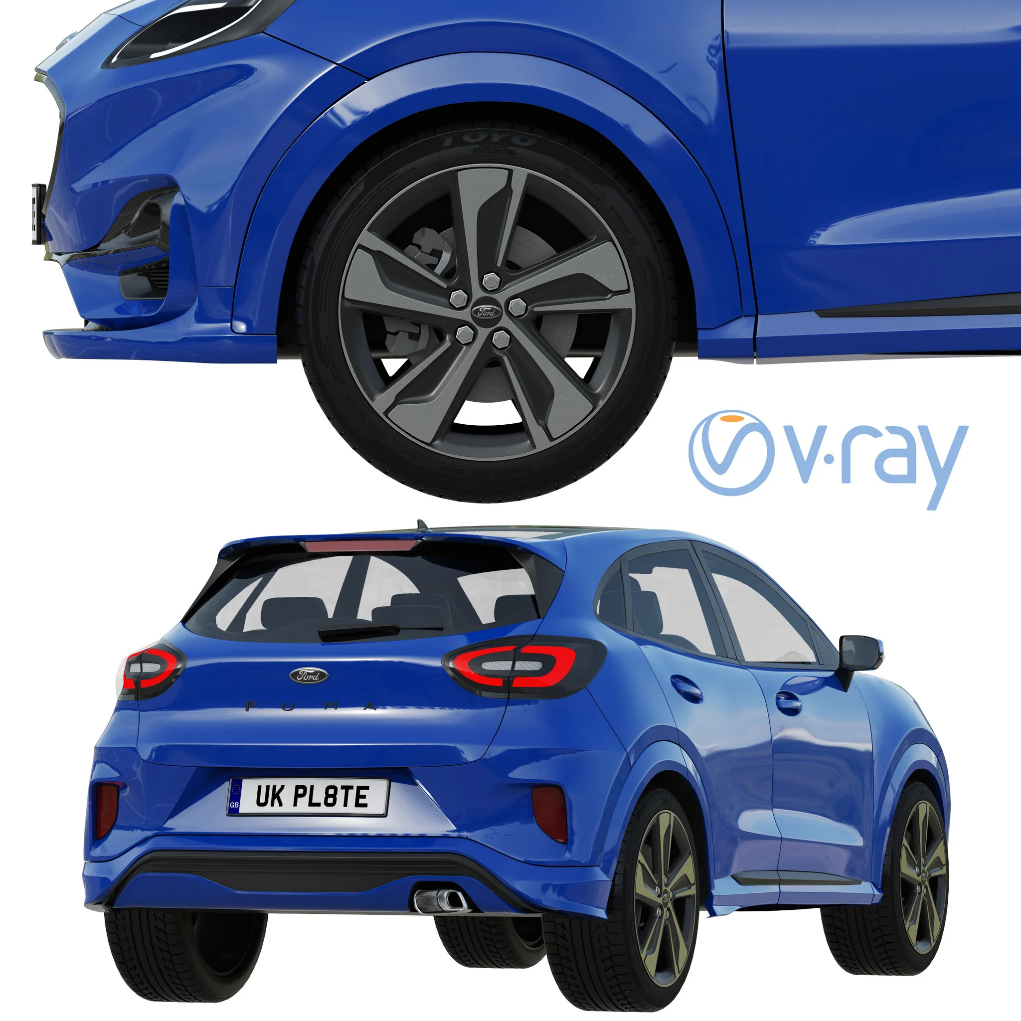 Ford Puma, 3D model preview 4