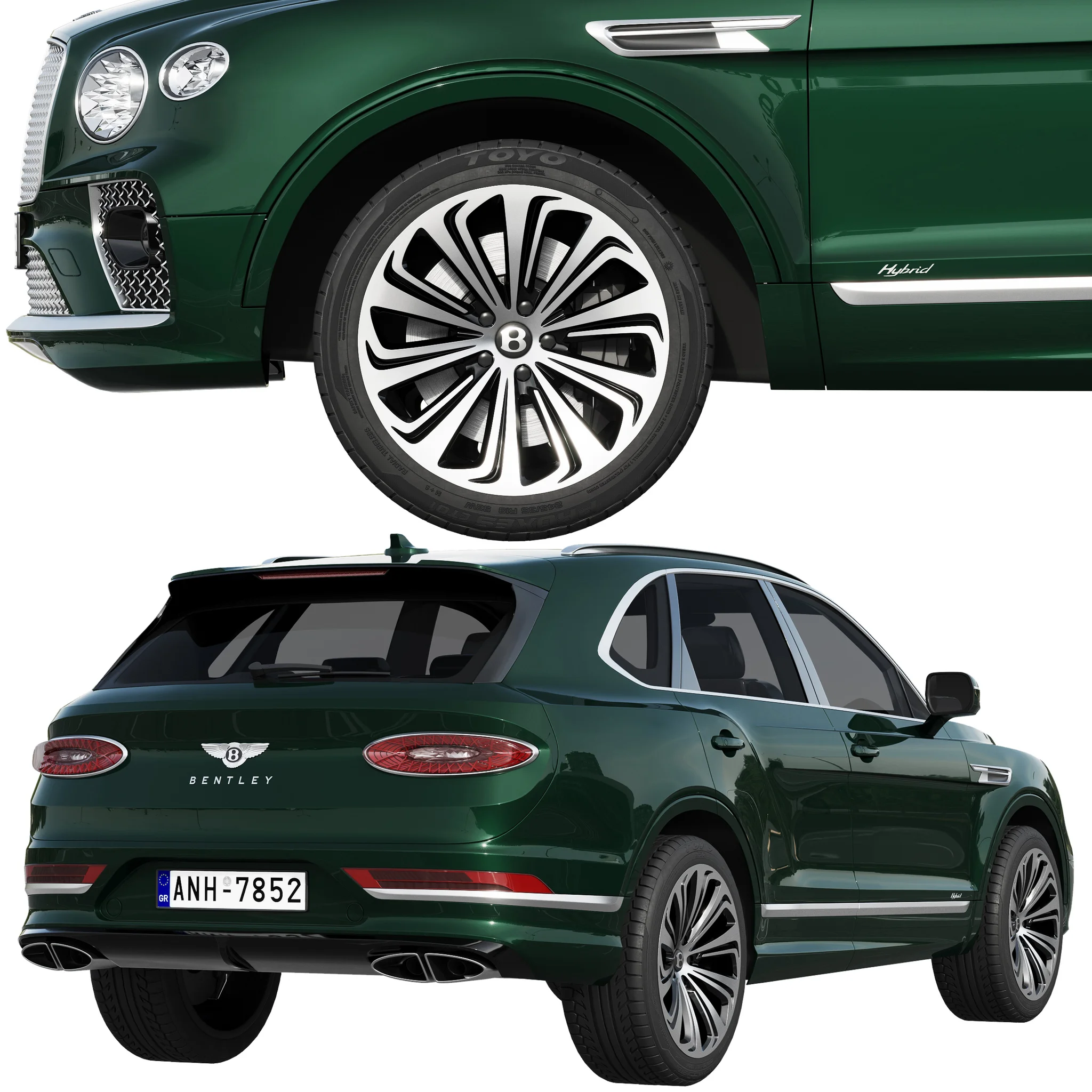 Bentley Bentayga Hybrid, 3D model preview 2
