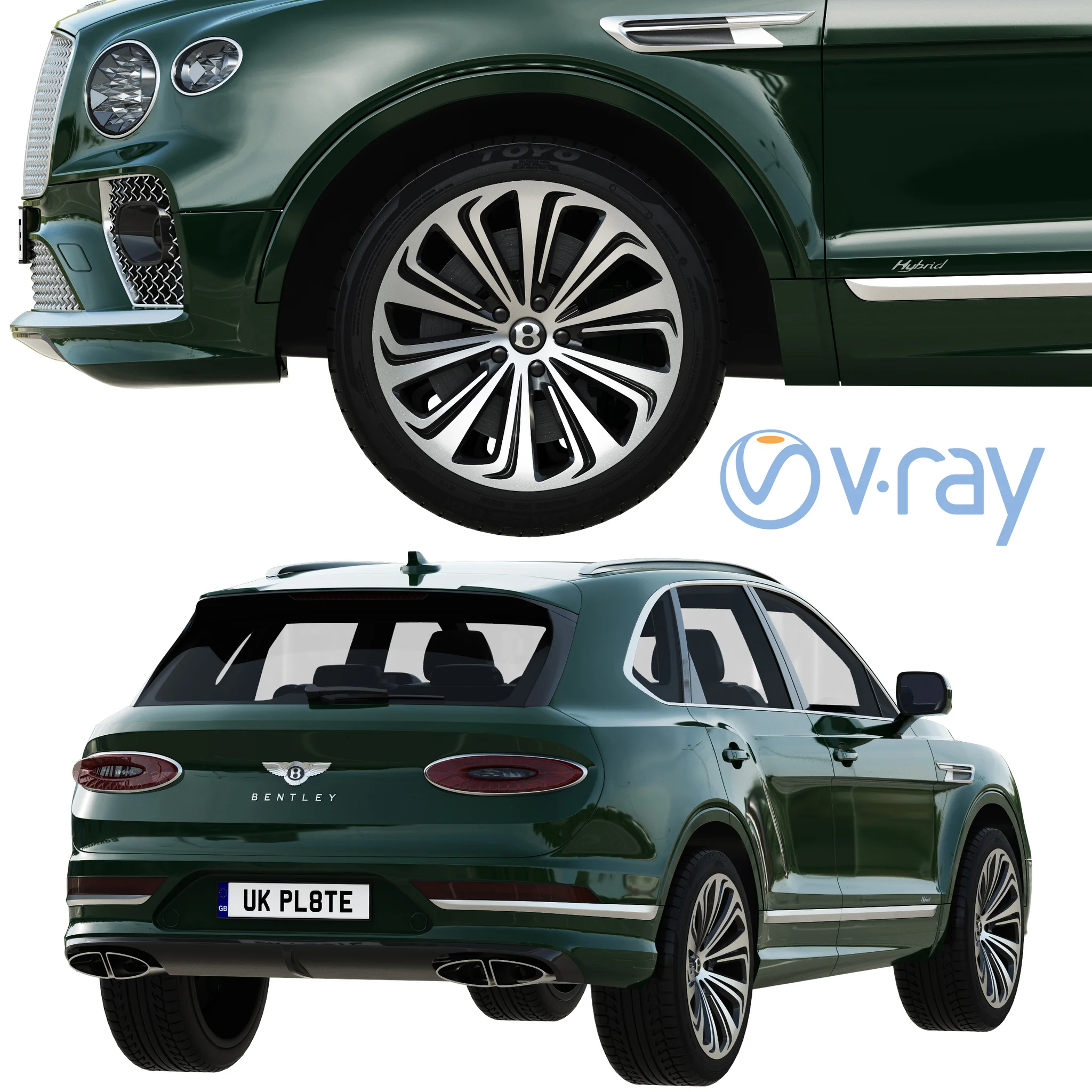 Bentley Bentayga Hybrid, 3D model preview 4