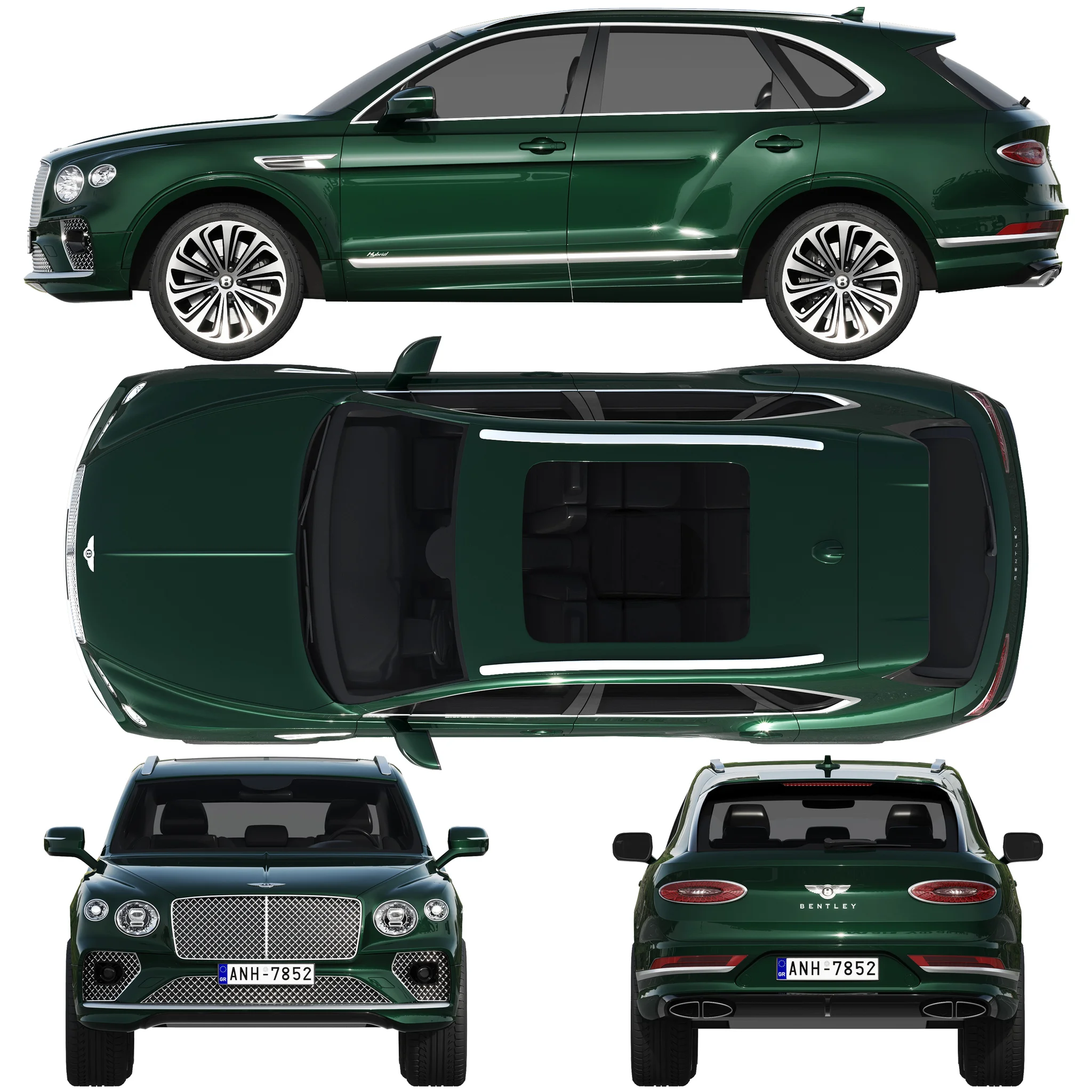 Bentley Bentayga Hybrid, 3D model preview 28