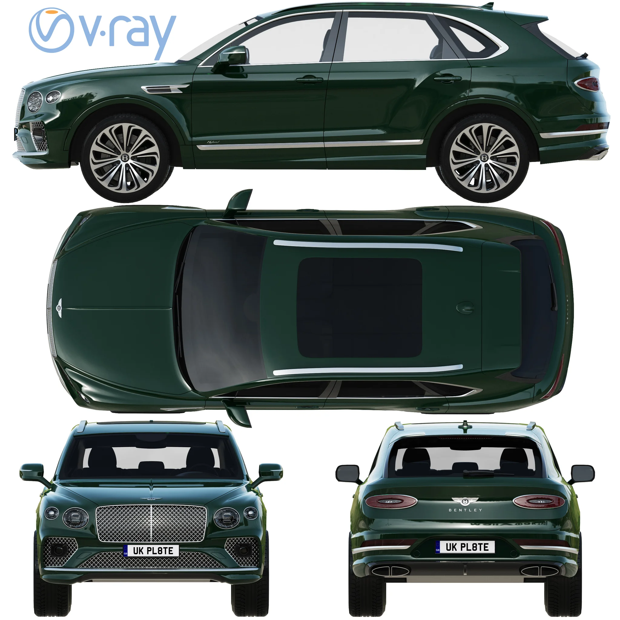 Bentley Bentayga Hybrid, 3D model preview 30