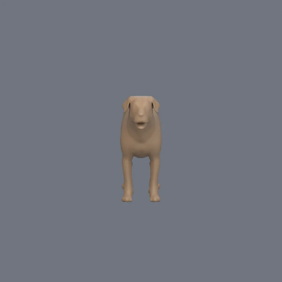 Dog Basemesh 05, 3D model preview 1