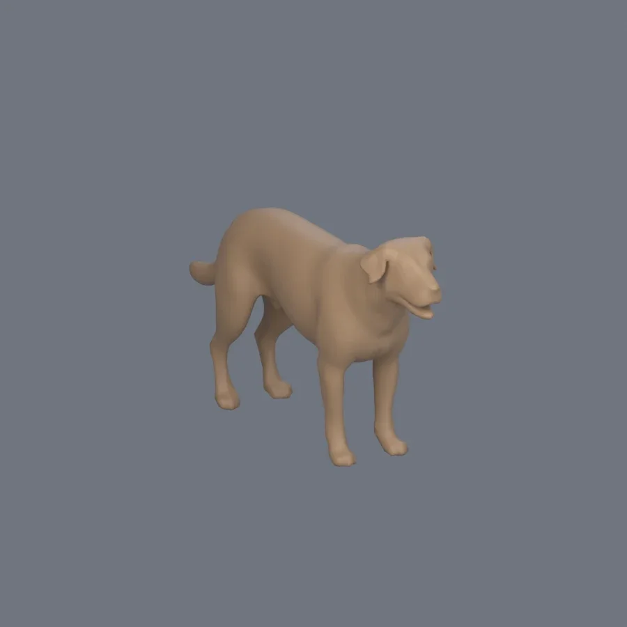 Dog Basemesh 05, 3D model preview 2