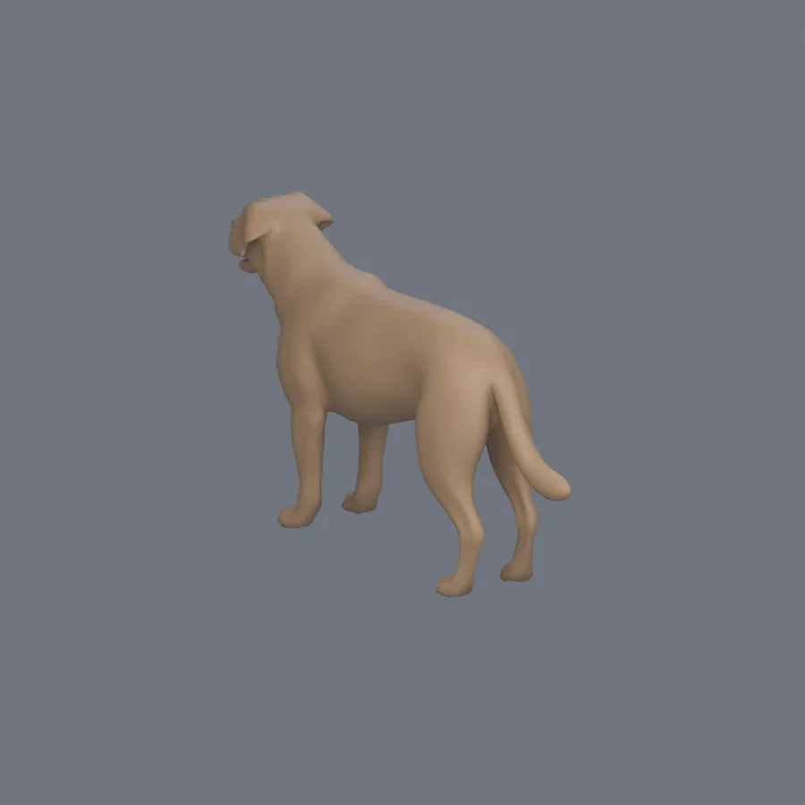 Dog Basemesh 05, 3D model preview 6