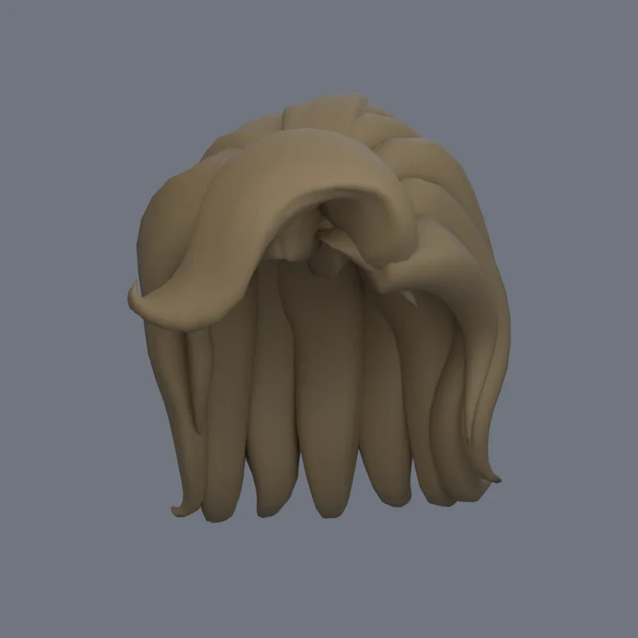 Girl Hairstyle 03, 3D model preview 1
