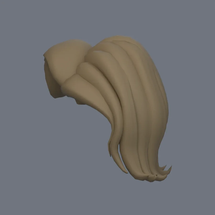 Girl Hairstyle 03, 3D model preview 3