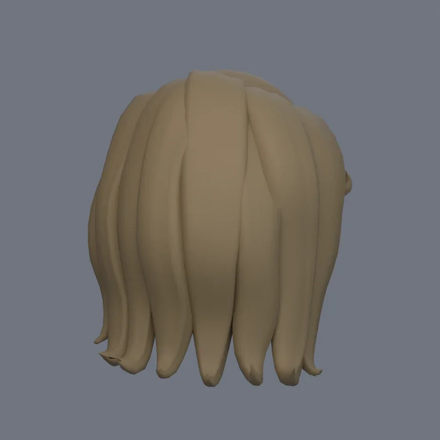 Girl Hairstyle 03, 3D model preview 4