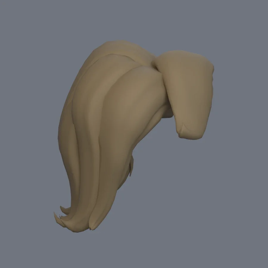 Girl Hairstyle 03, 3D model preview 5
