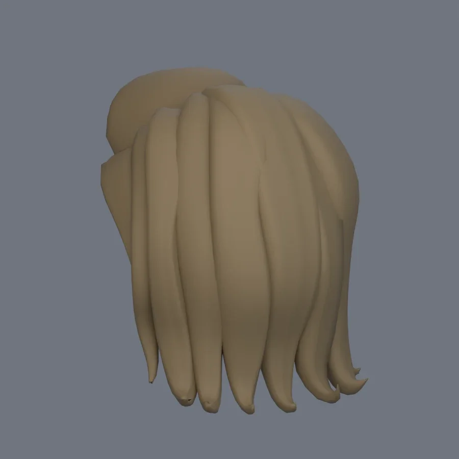 Girl Hairstyle 03, 3D model preview 6