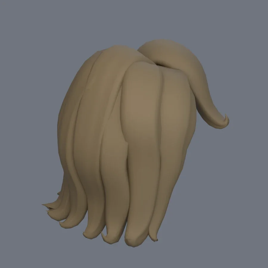 Girl Hairstyle 03, 3D model preview 7