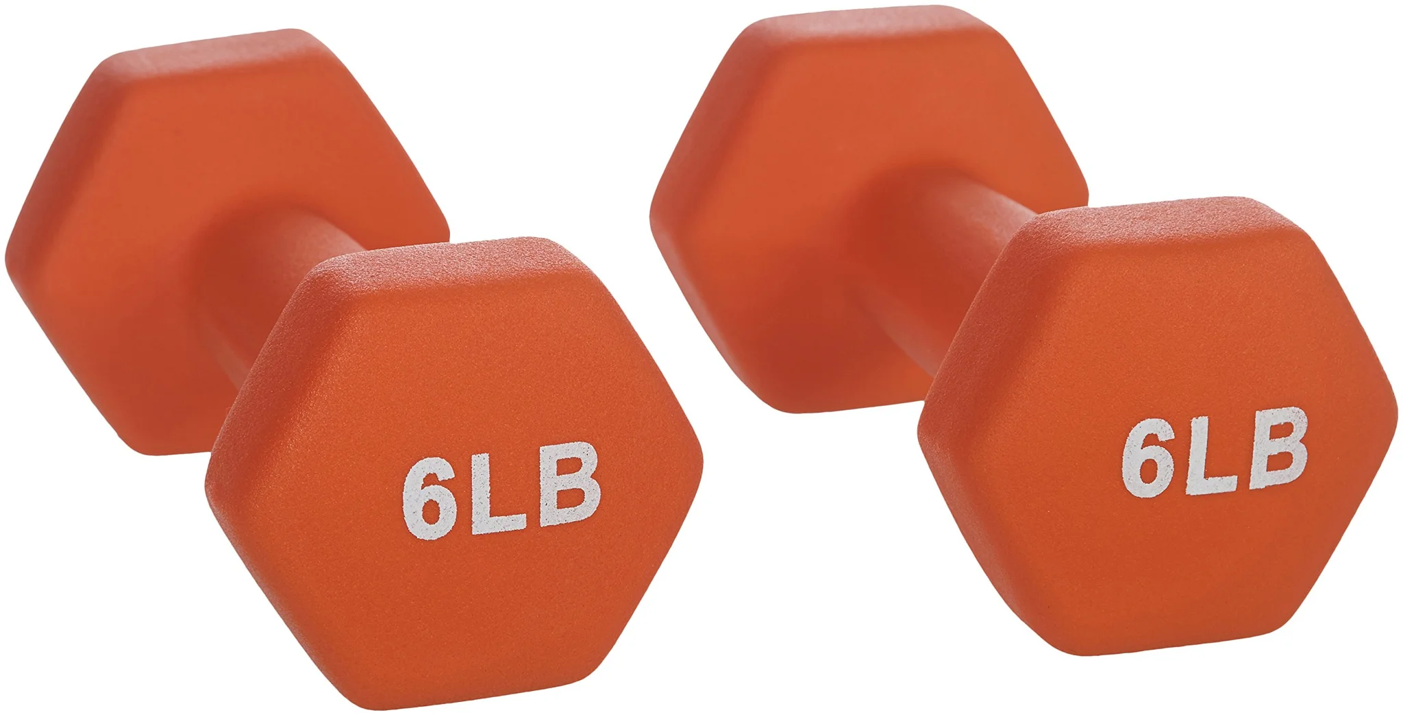 Orange Neoprene Hex Dumbbell Set 6LB Pair