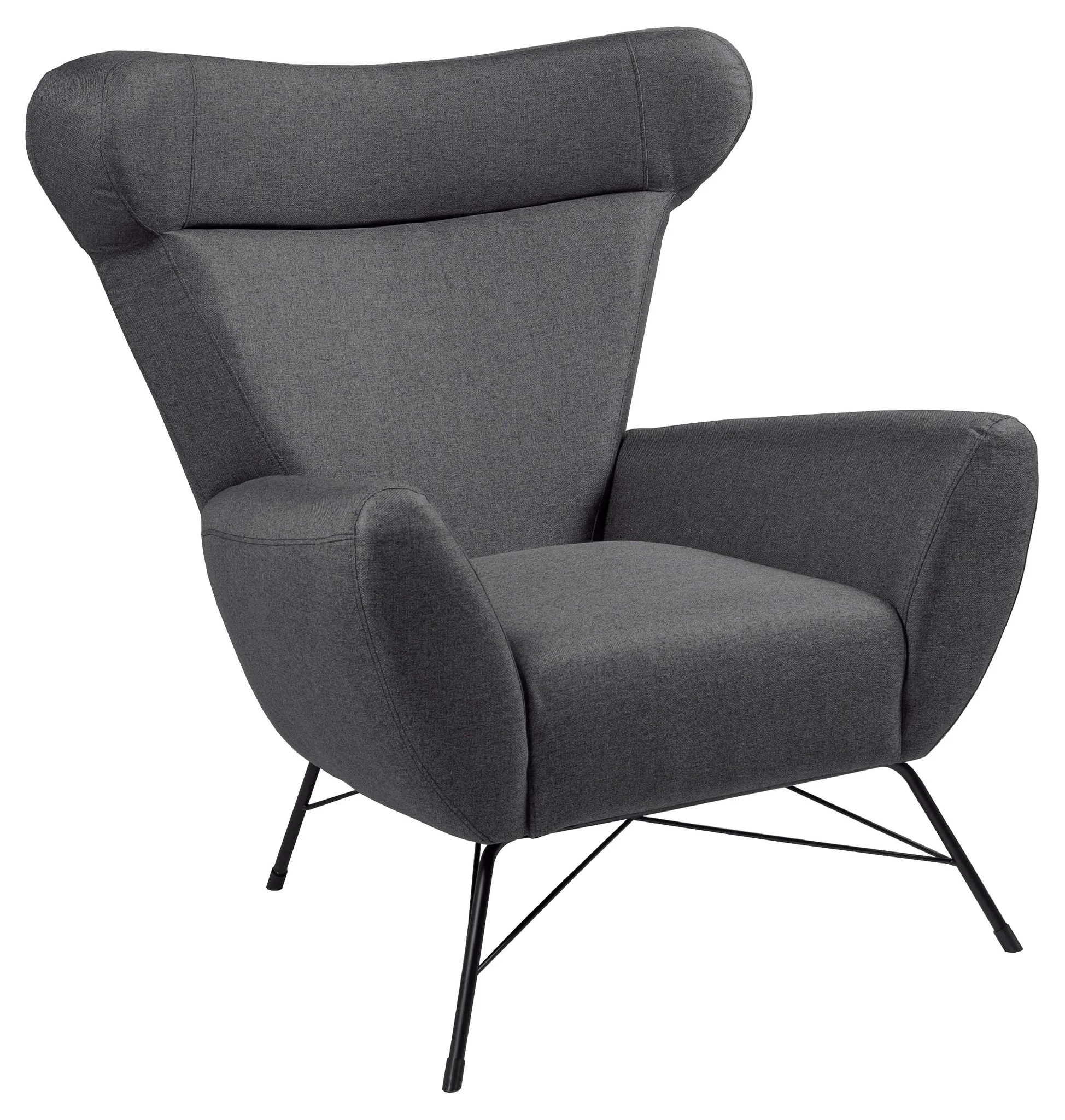 Modern Wingback Accent Chair with Metal Legs