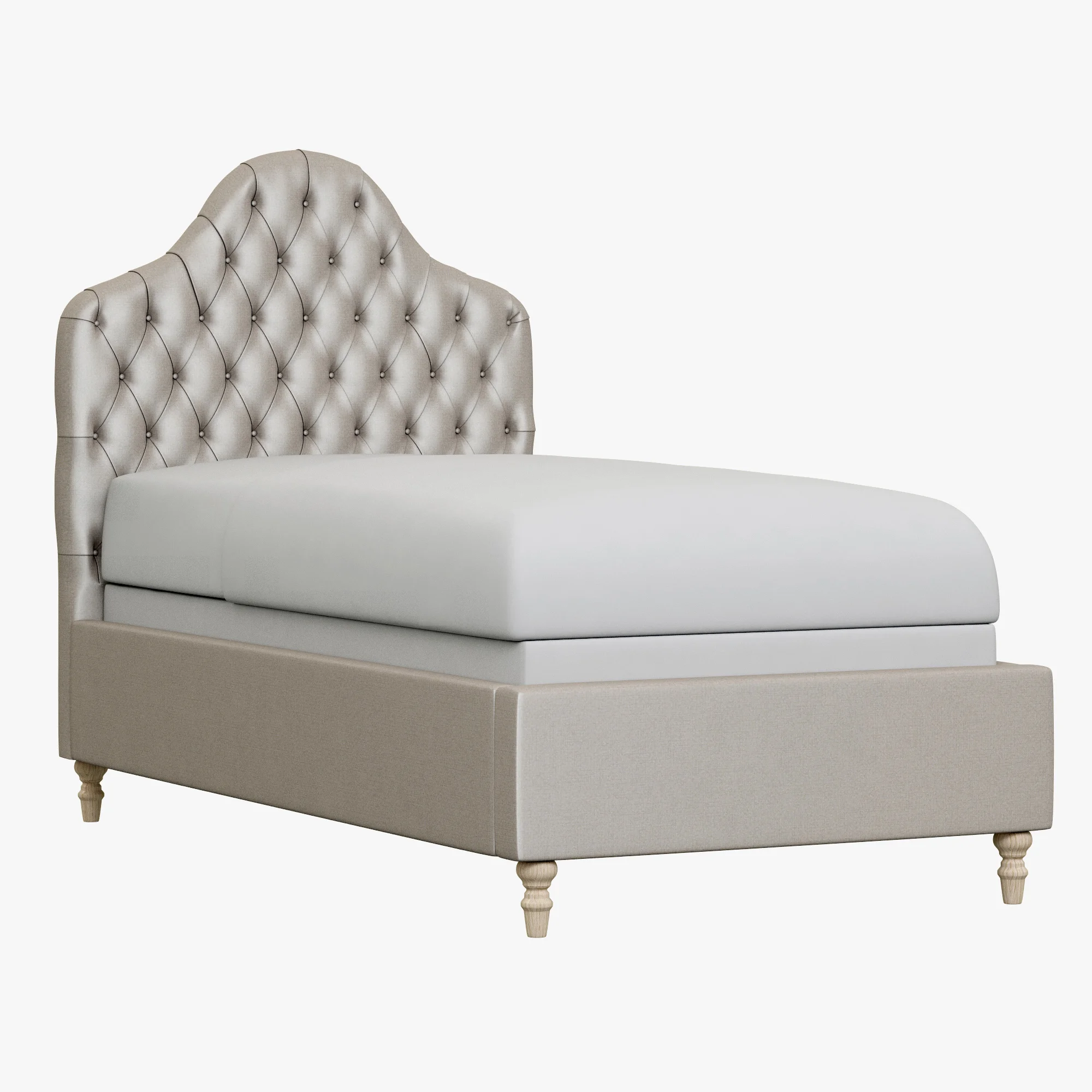 Restoration Hardware Reese Velvet Tufted Camelback Bed — 3D model preview 1
