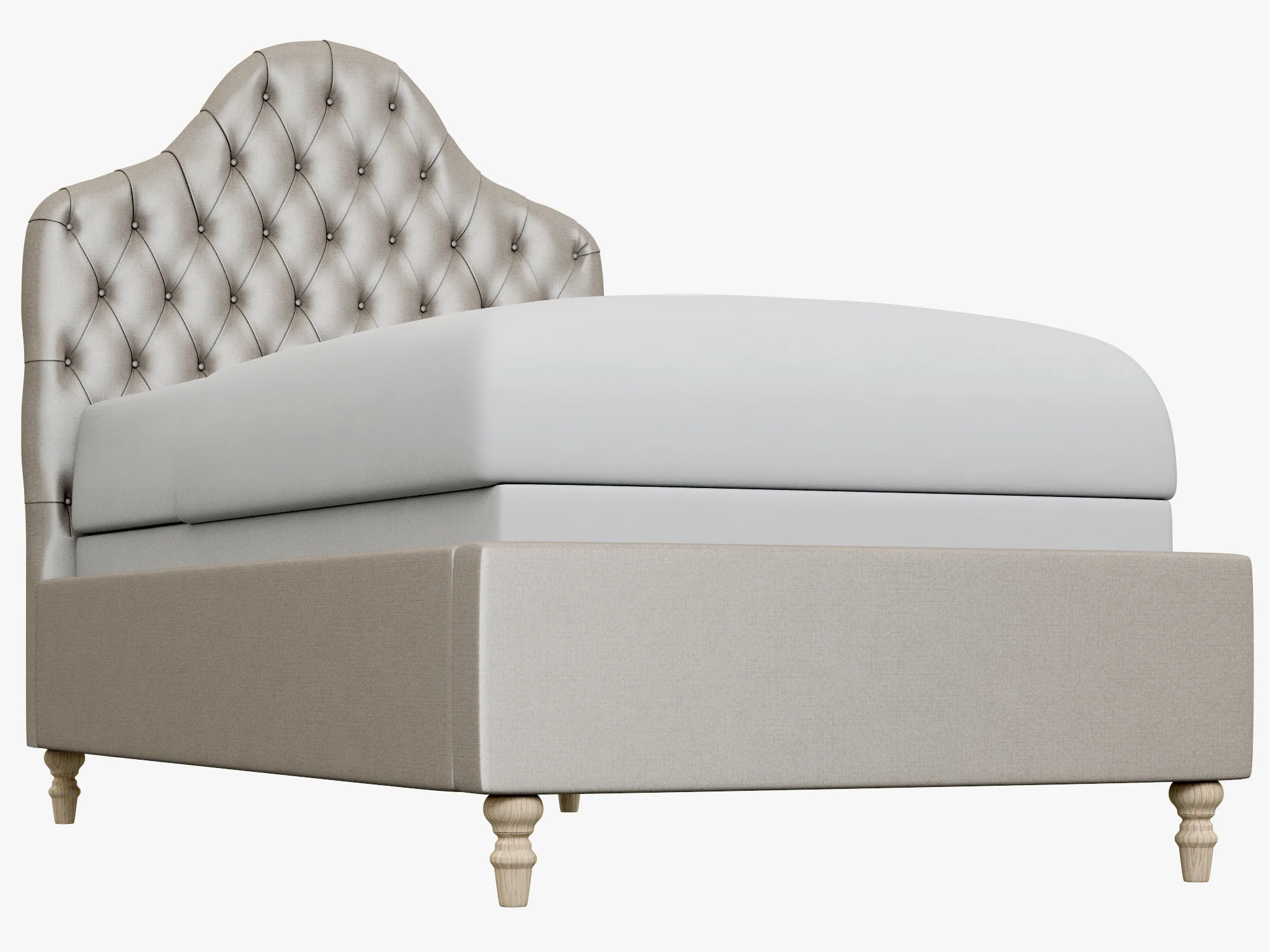 Restoration Hardware Reese Velvet Tufted Camelback Bed — 3D model preview 2
