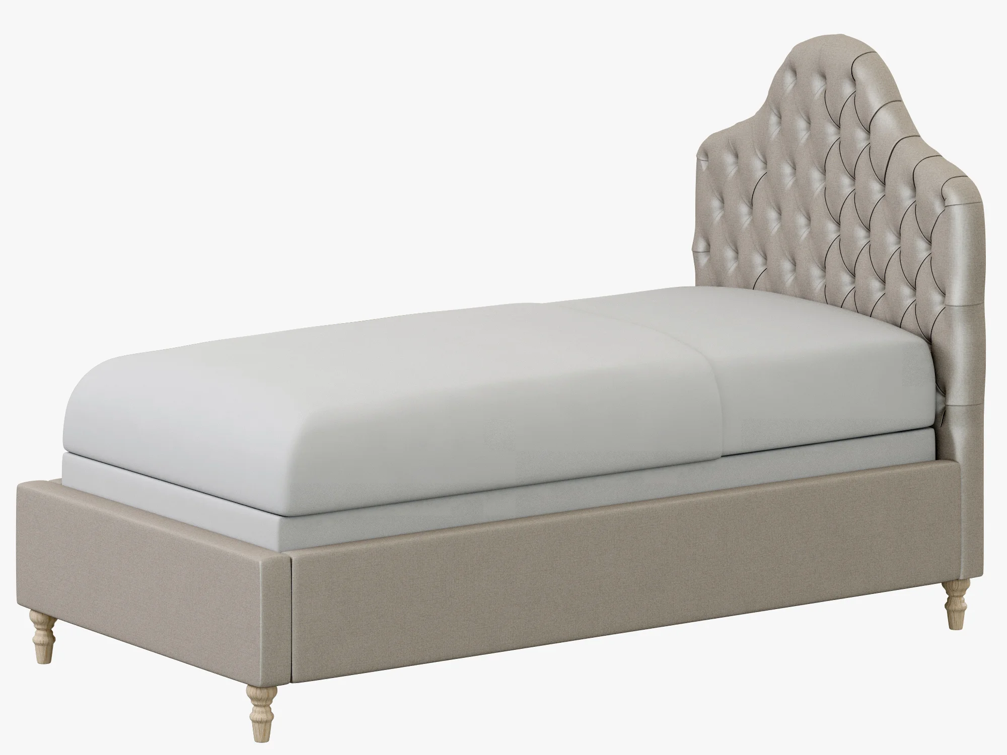 Restoration Hardware Reese Velvet Tufted Camelback Bed — 3D model preview 3