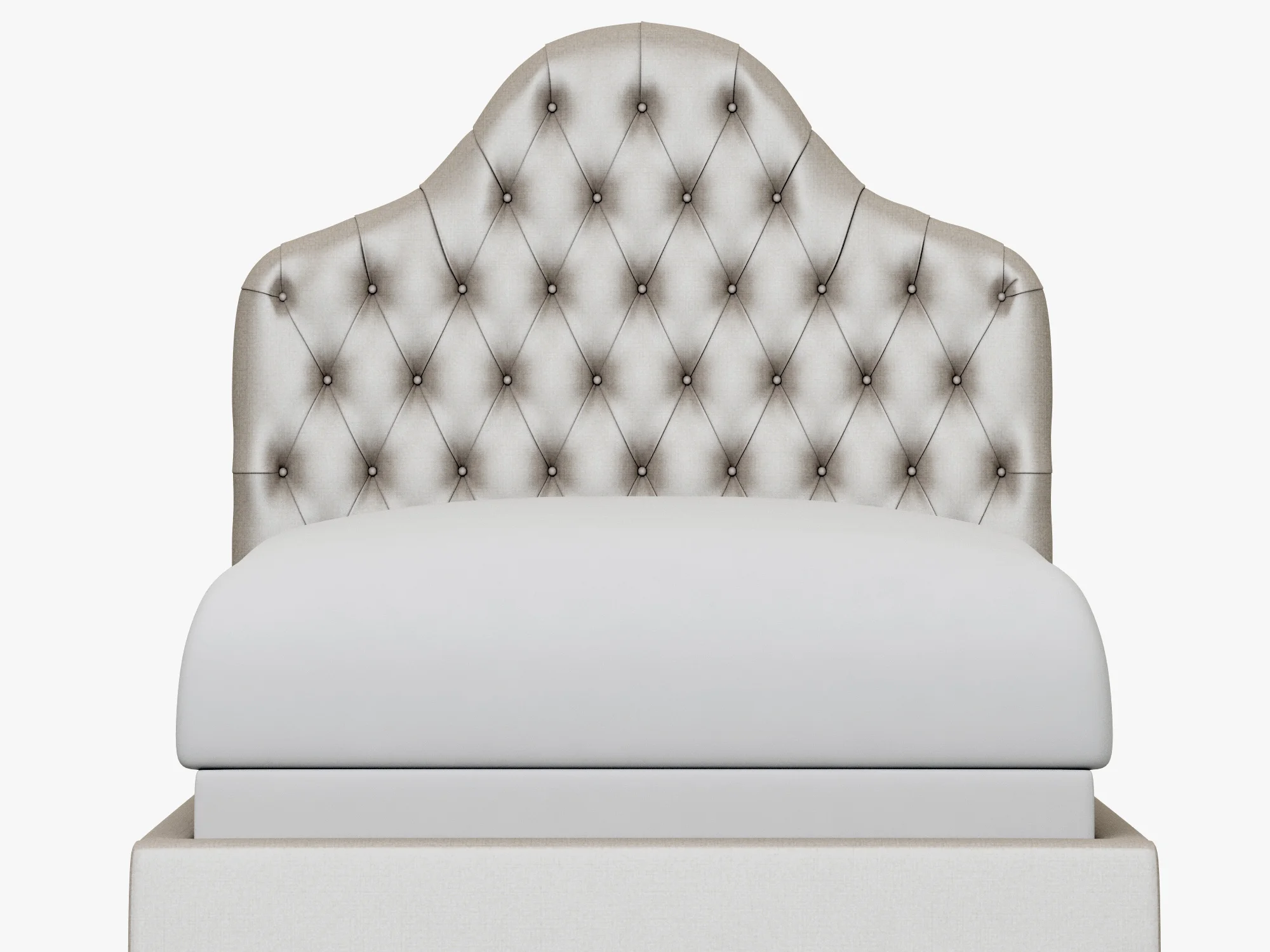 Restoration Hardware Reese Velvet Tufted Camelback Bed — 3D model preview 4