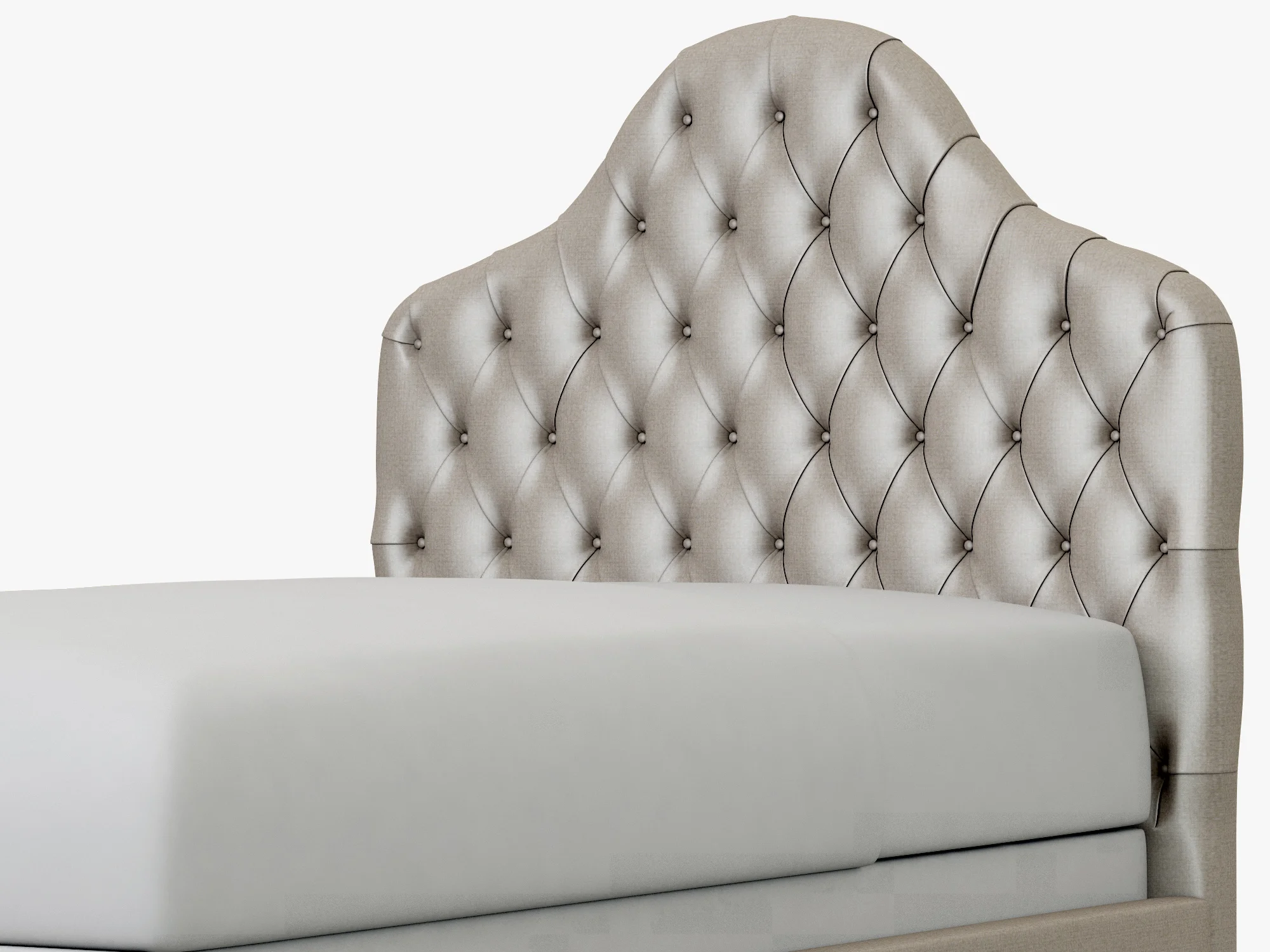 Restoration Hardware Reese Velvet Tufted Camelback Bed — 3D model preview 5