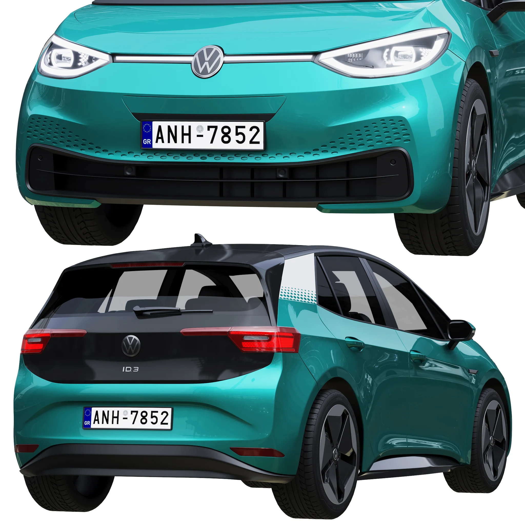 Volkswagen ID3, 3D model preview 3
