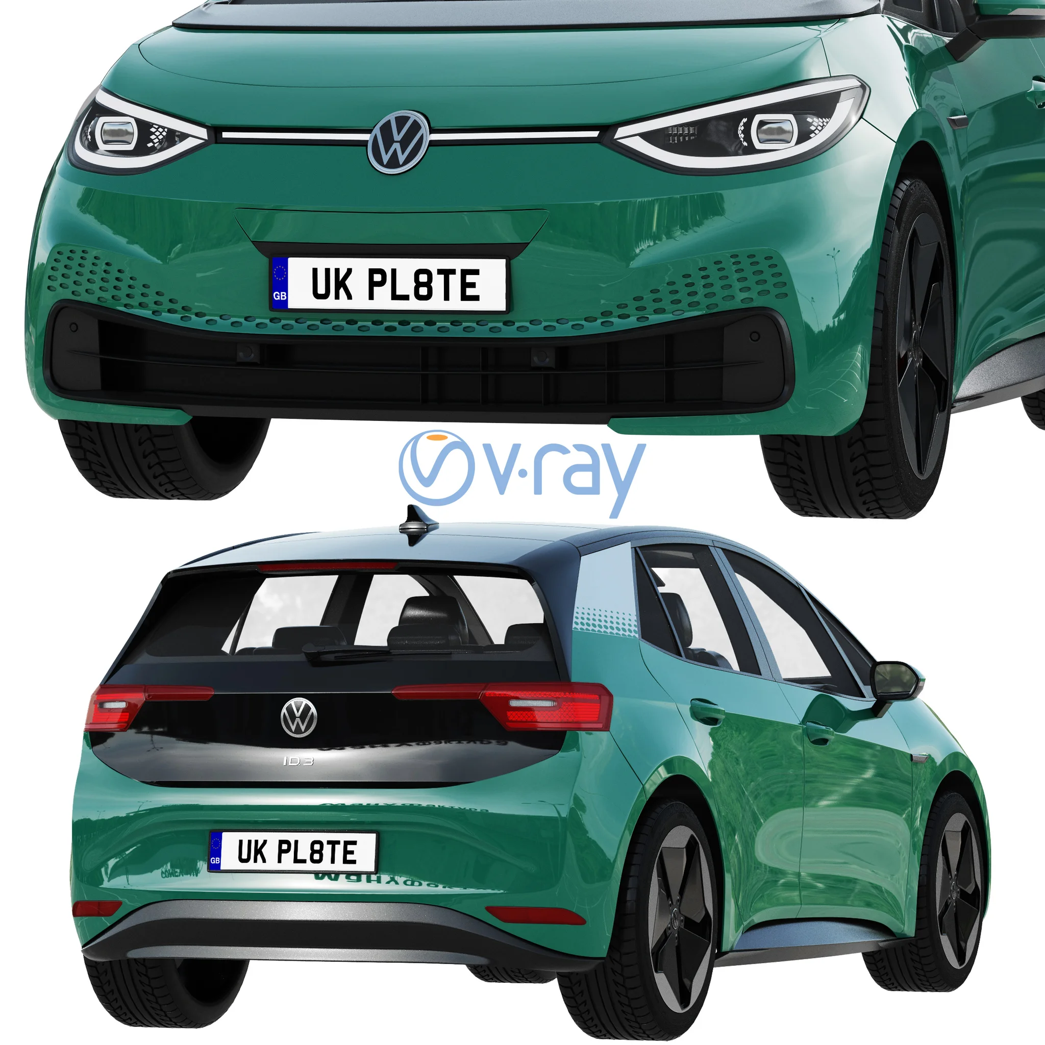 Volkswagen ID3, 3D model preview 5