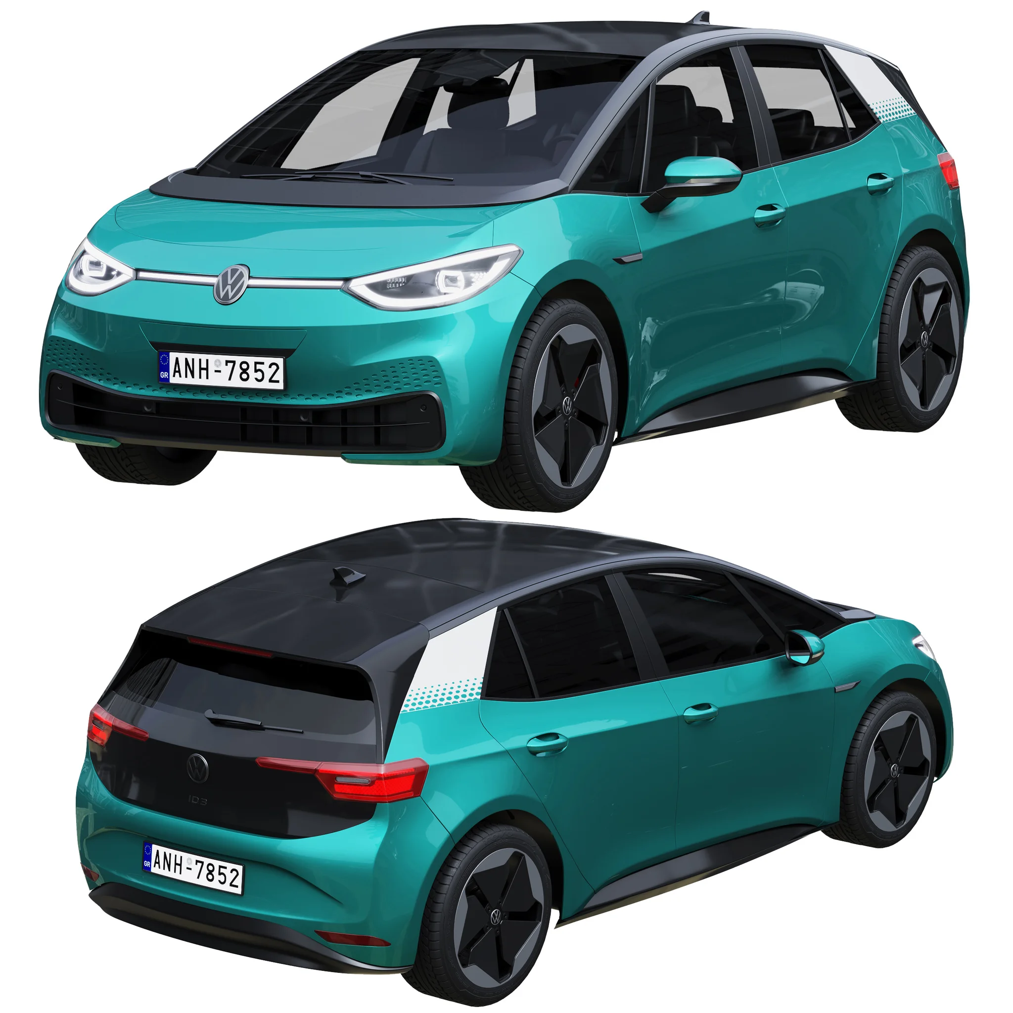Volkswagen ID3, 3D model preview 7