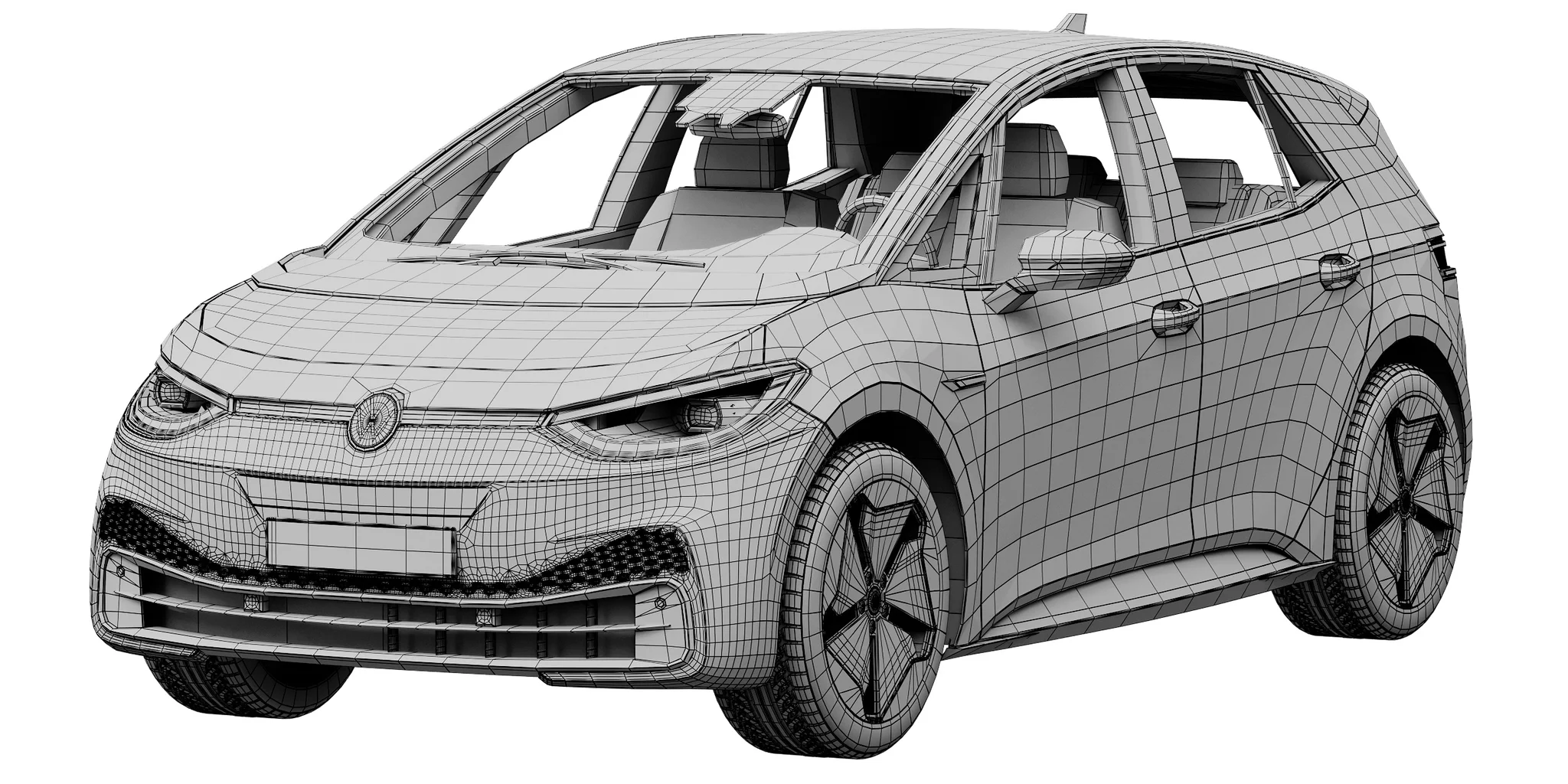 Volkswagen ID3, 3D model preview 12