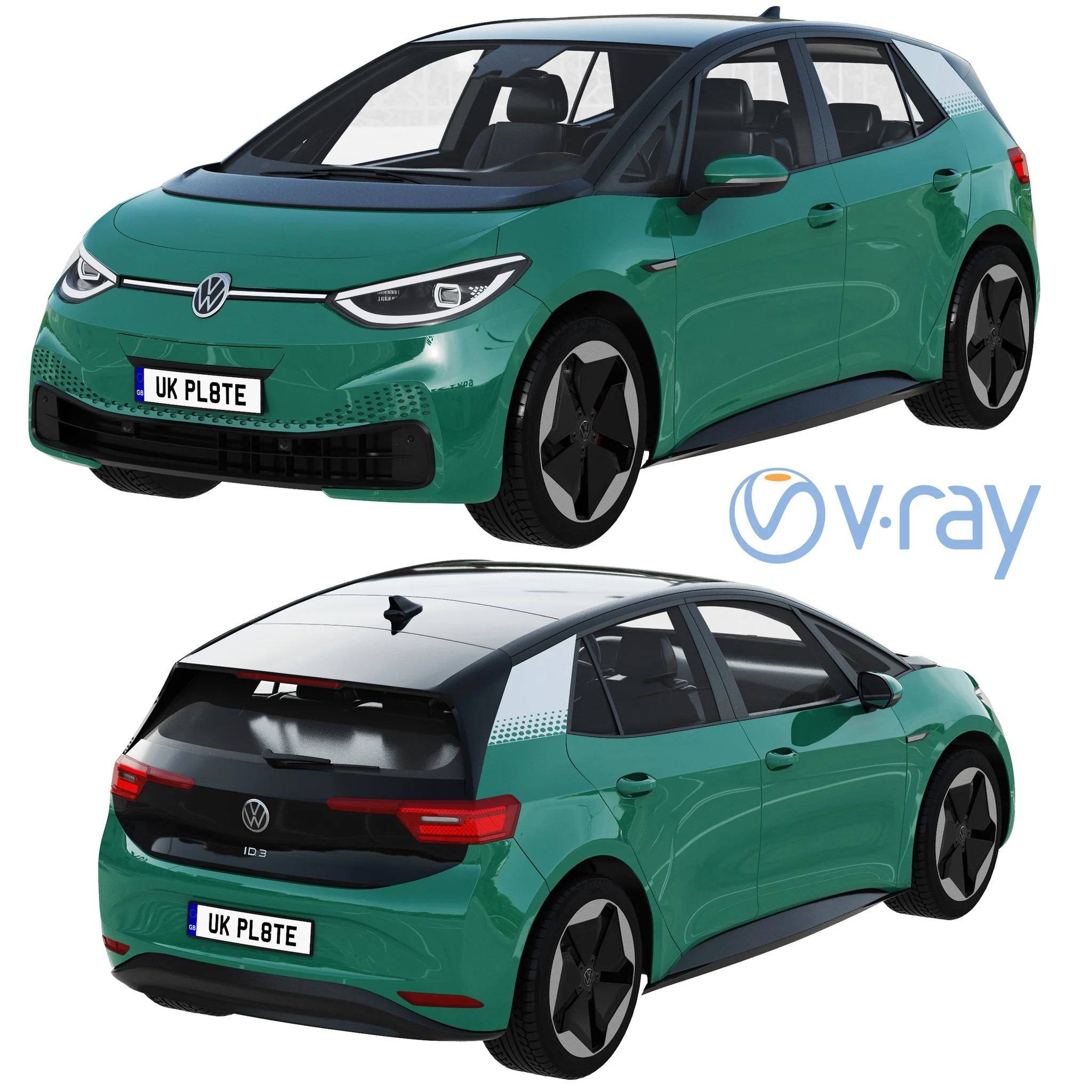 Volkswagen ID3, 3D model preview 14
