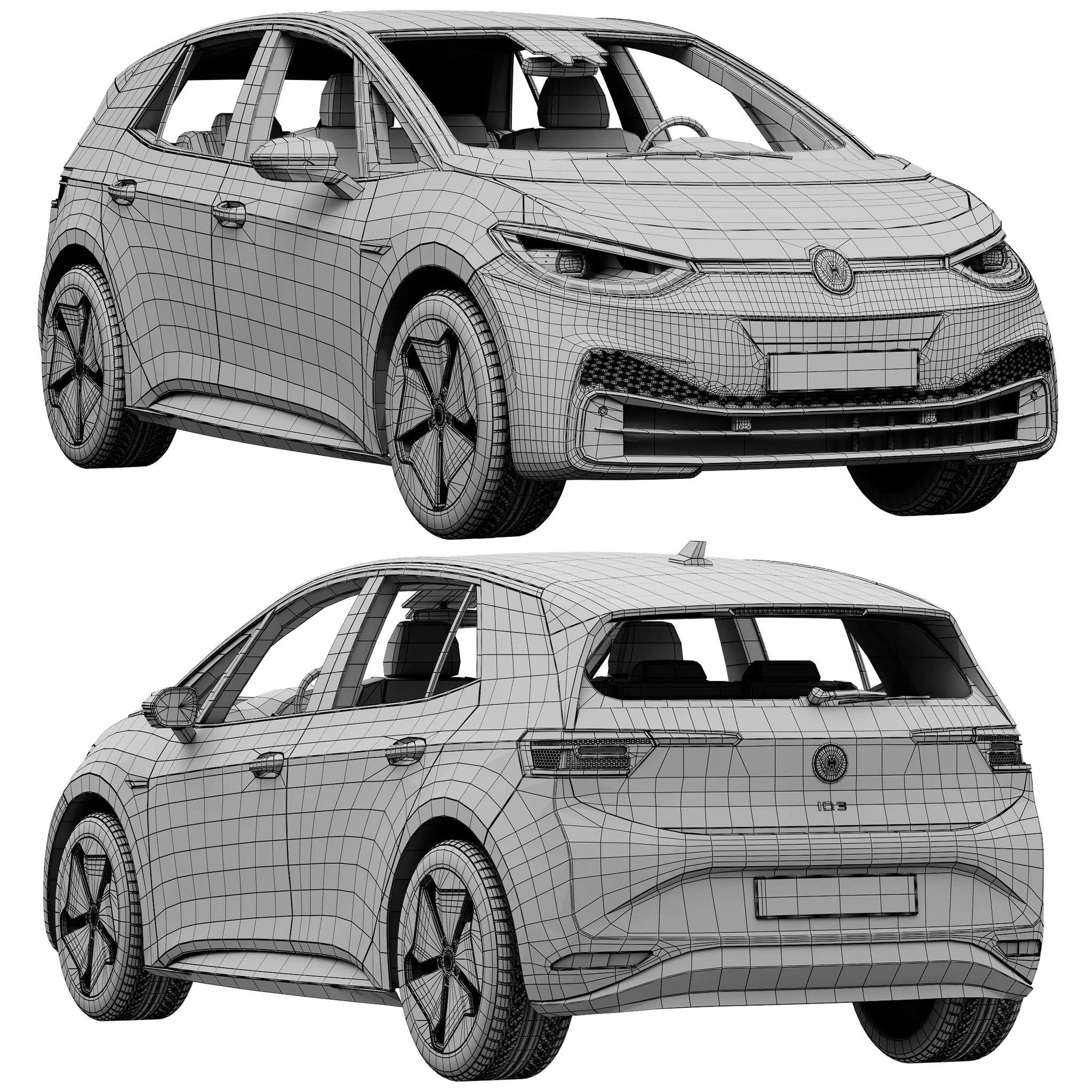 Volkswagen ID3, 3D model preview 18