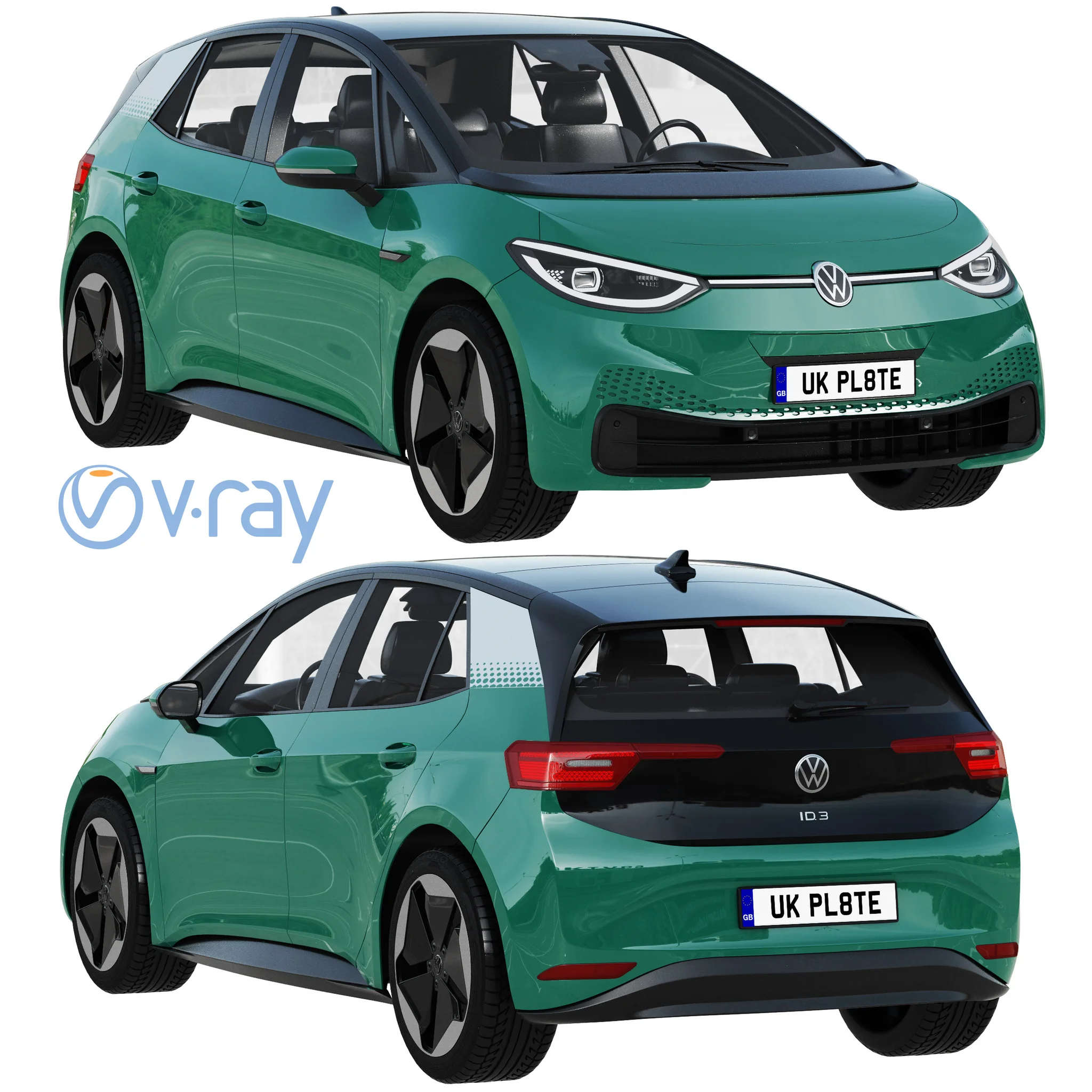 Volkswagen ID3, 3D model preview 20