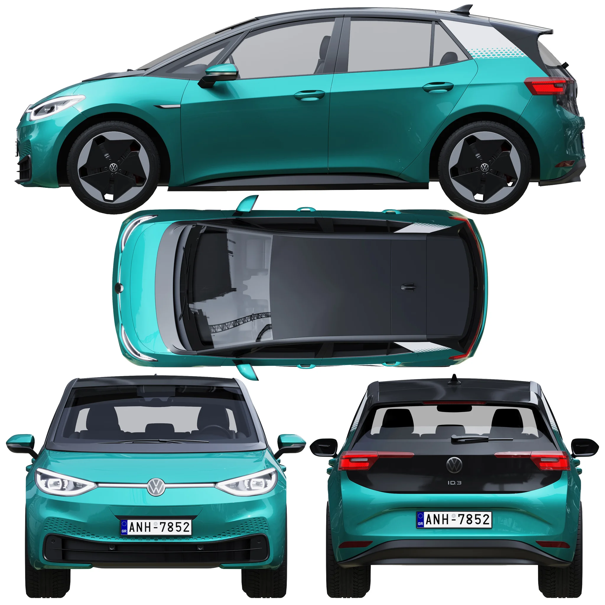 Volkswagen ID3, 3D model preview 27