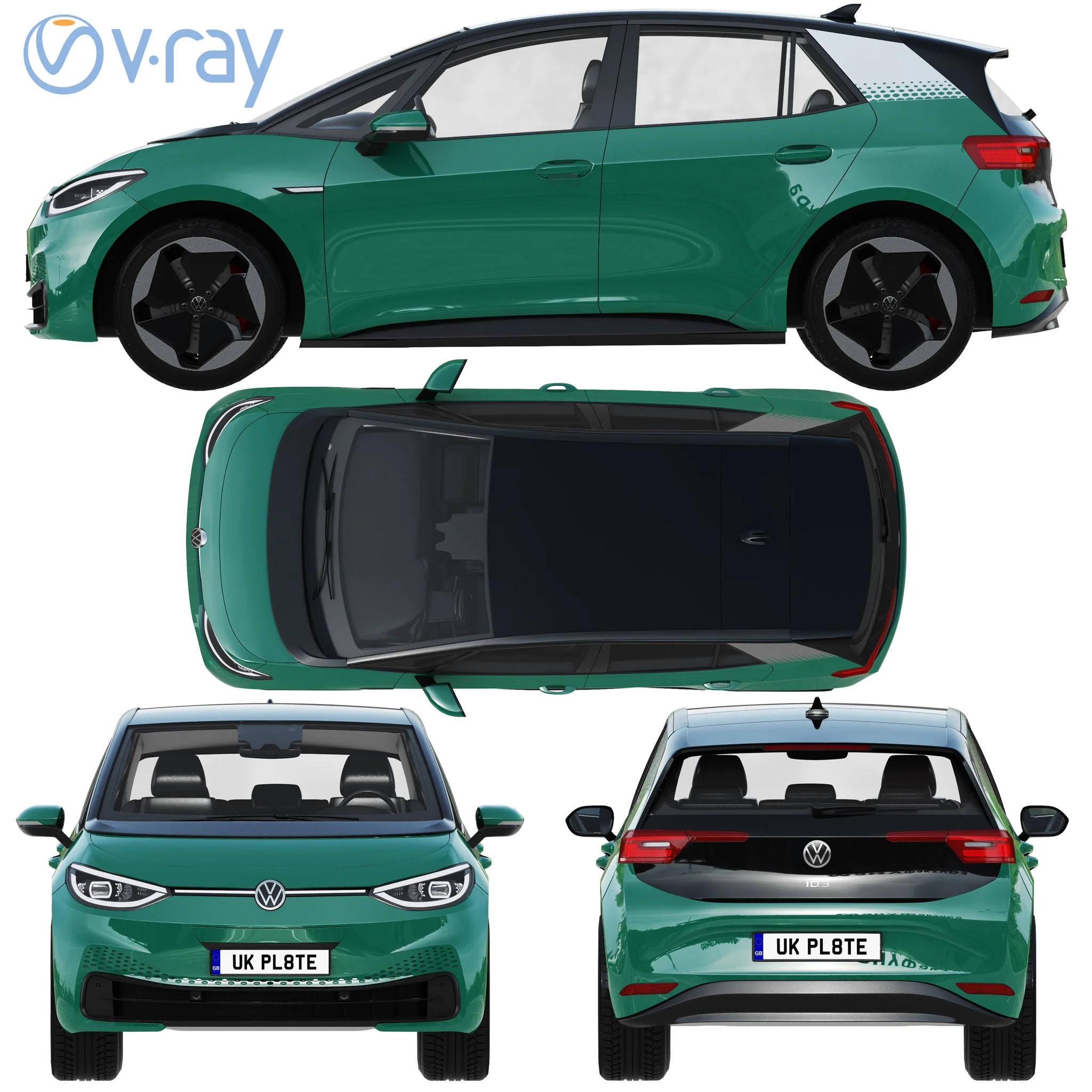 Volkswagen ID3, 3D model preview 29