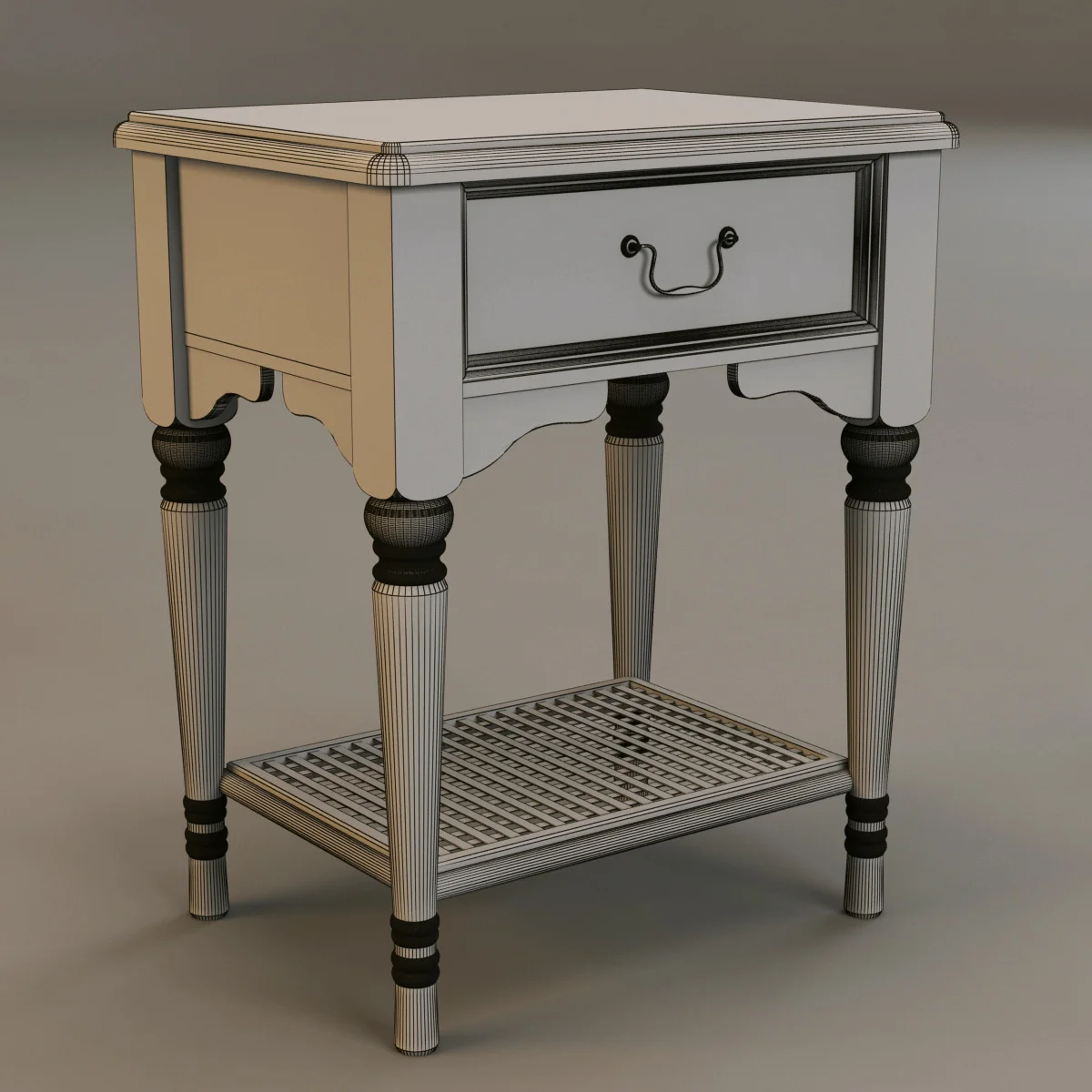 Laura Ashley Bedstand2, 3D model preview 4