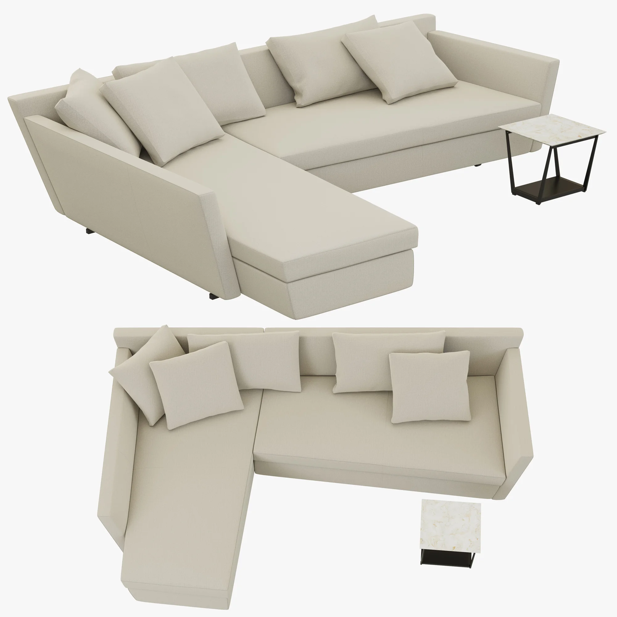 Flexform Adagio Sofa — 3D model preview 11
