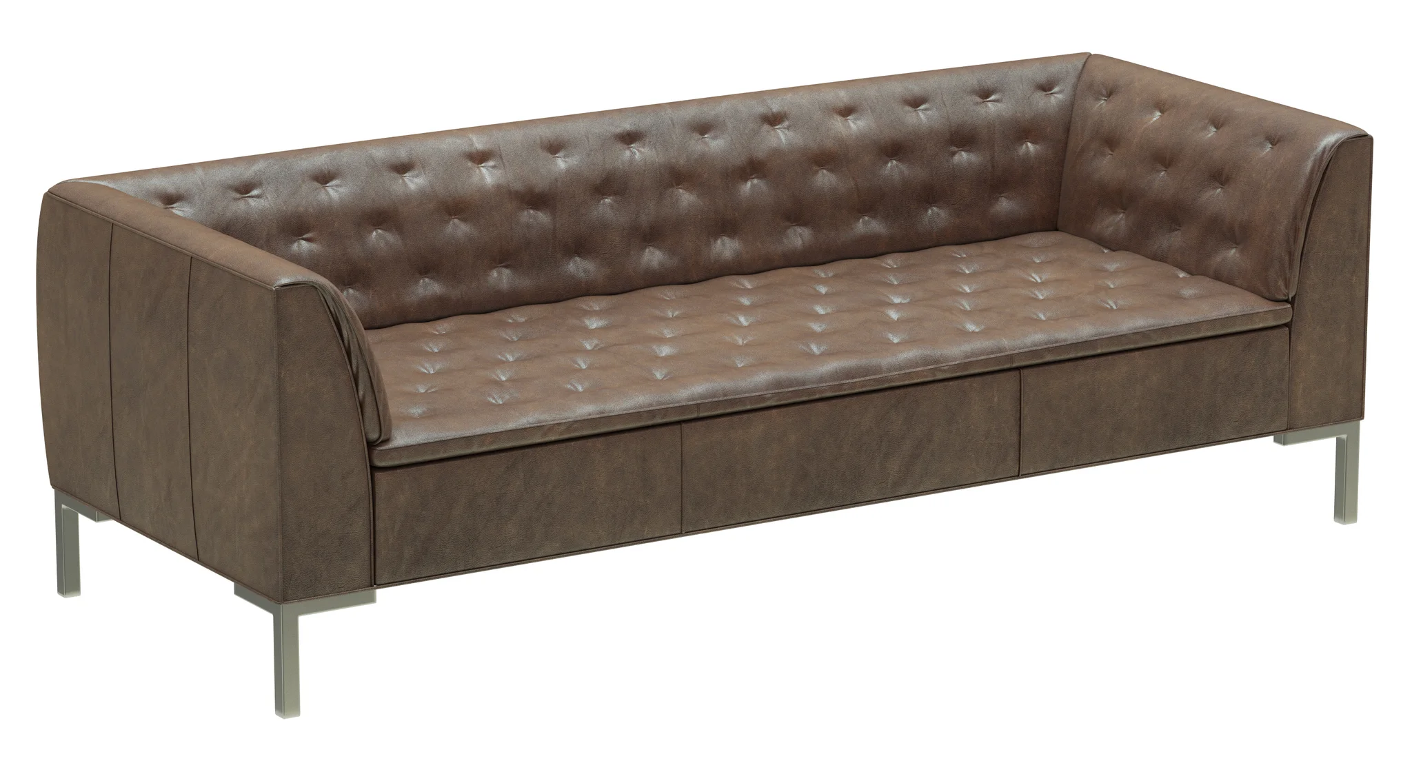 Crate And Barrel Grafton Leather Chesterfield Sofa — 3D model preview 2