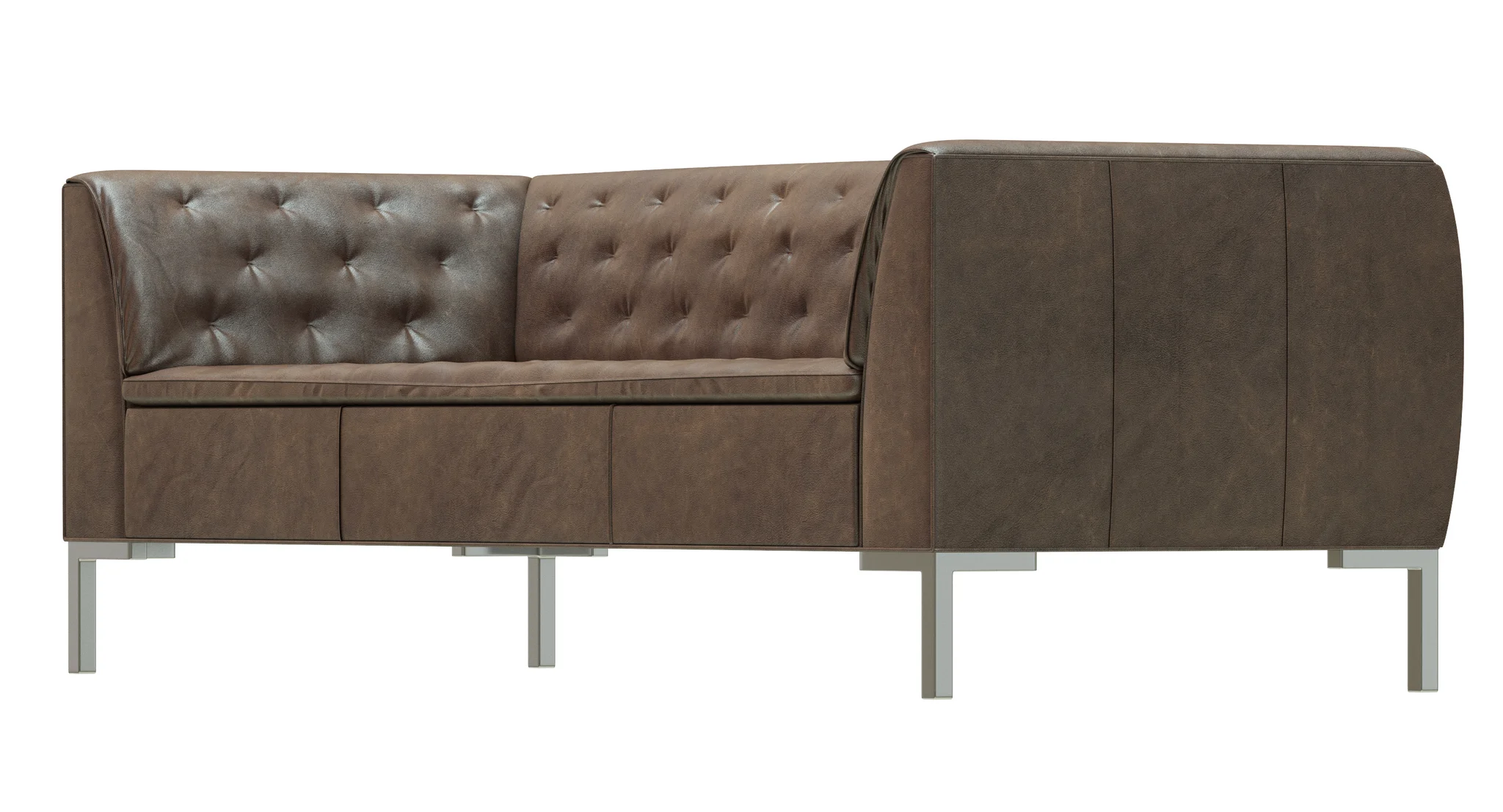Crate And Barrel Grafton Leather Chesterfield Sofa — 3D model preview 3