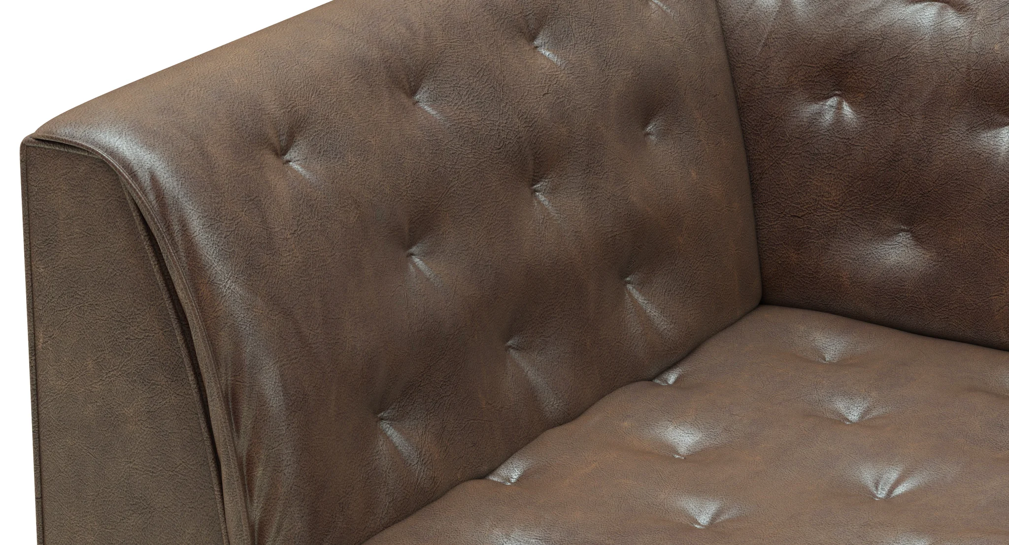 Crate And Barrel Grafton Leather Chesterfield Sofa — 3D model preview 5