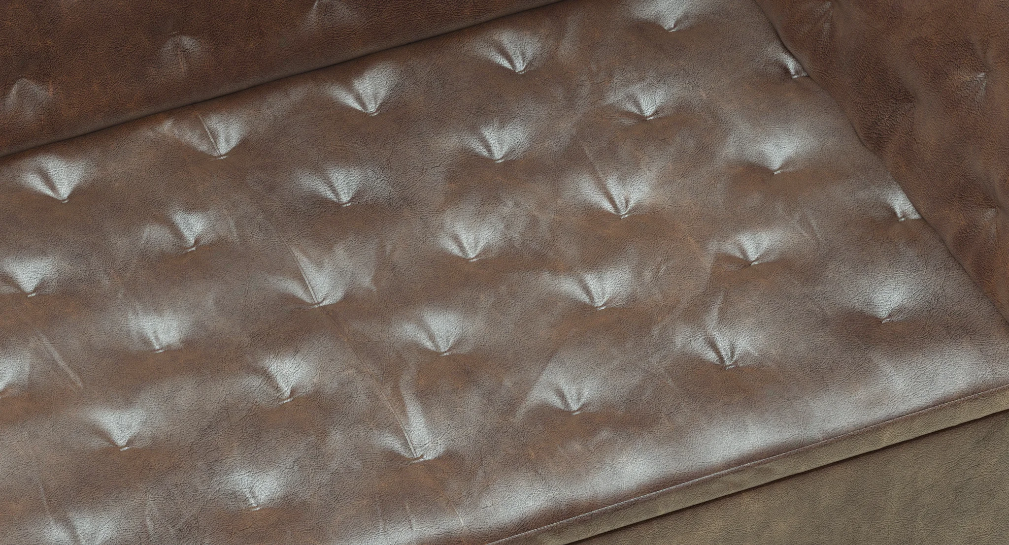 Crate And Barrel Grafton Leather Chesterfield Sofa — 3D model preview 7