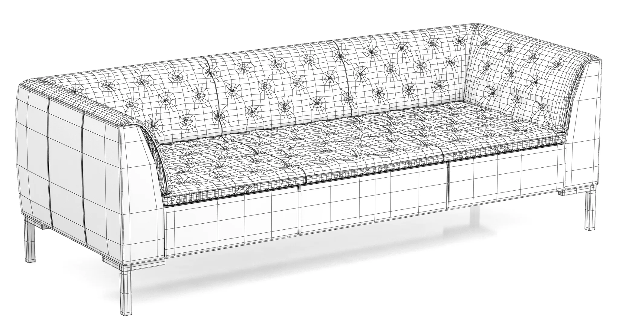 Crate And Barrel Grafton Leather Chesterfield Sofa — 3D model preview 9