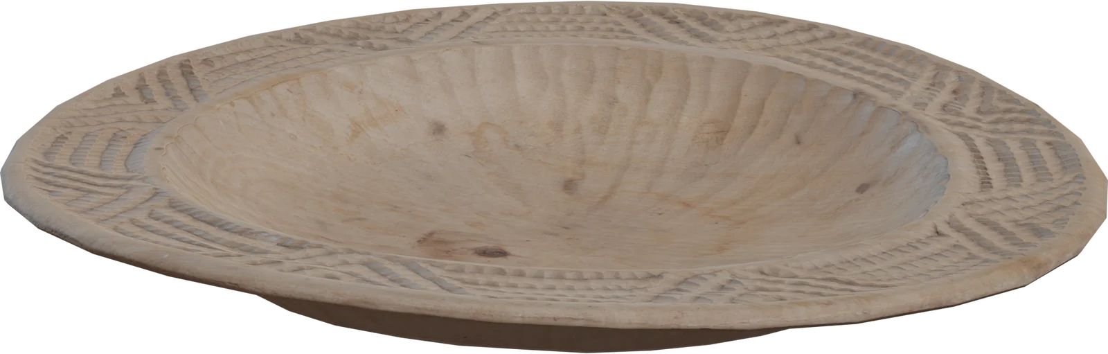 Hand-Carved Tribal Wooden Plate