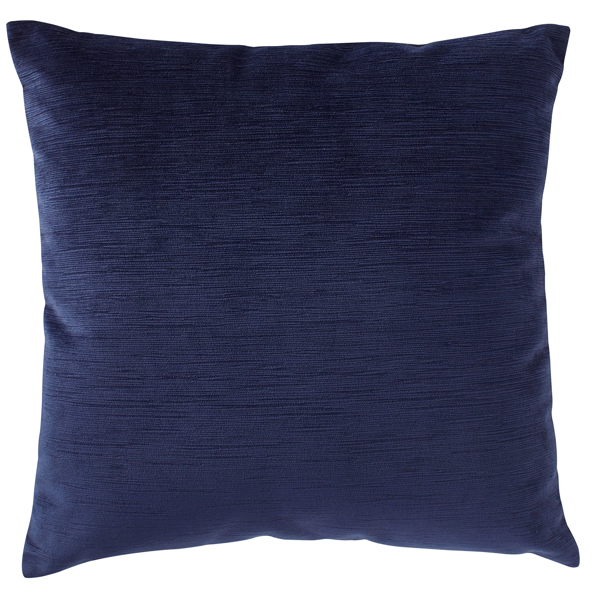Navy Blue Velvet Throw Pillow with Striated Texture