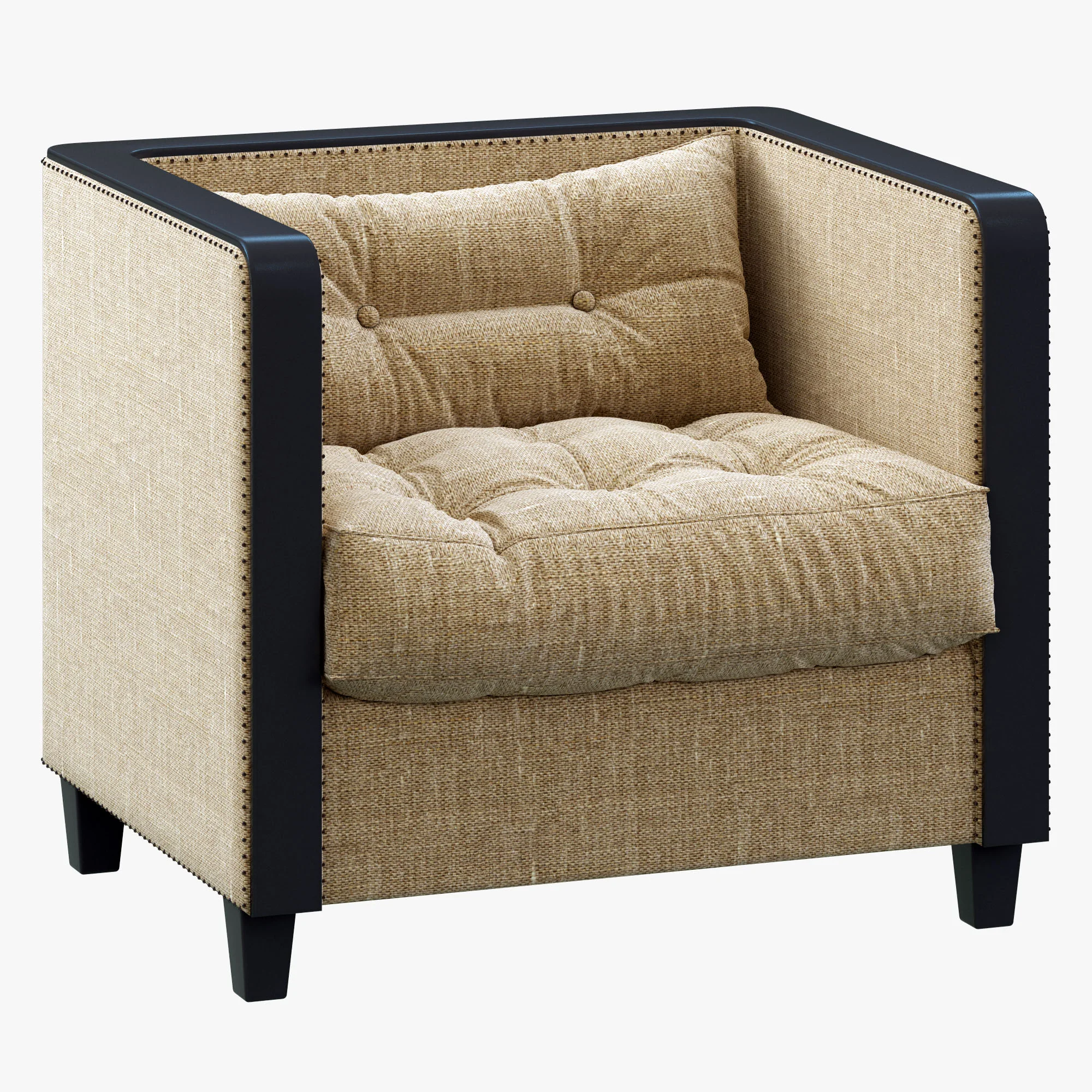 Restoration Hardware Shelter Arm Upholstered Chair — 3D model preview 1