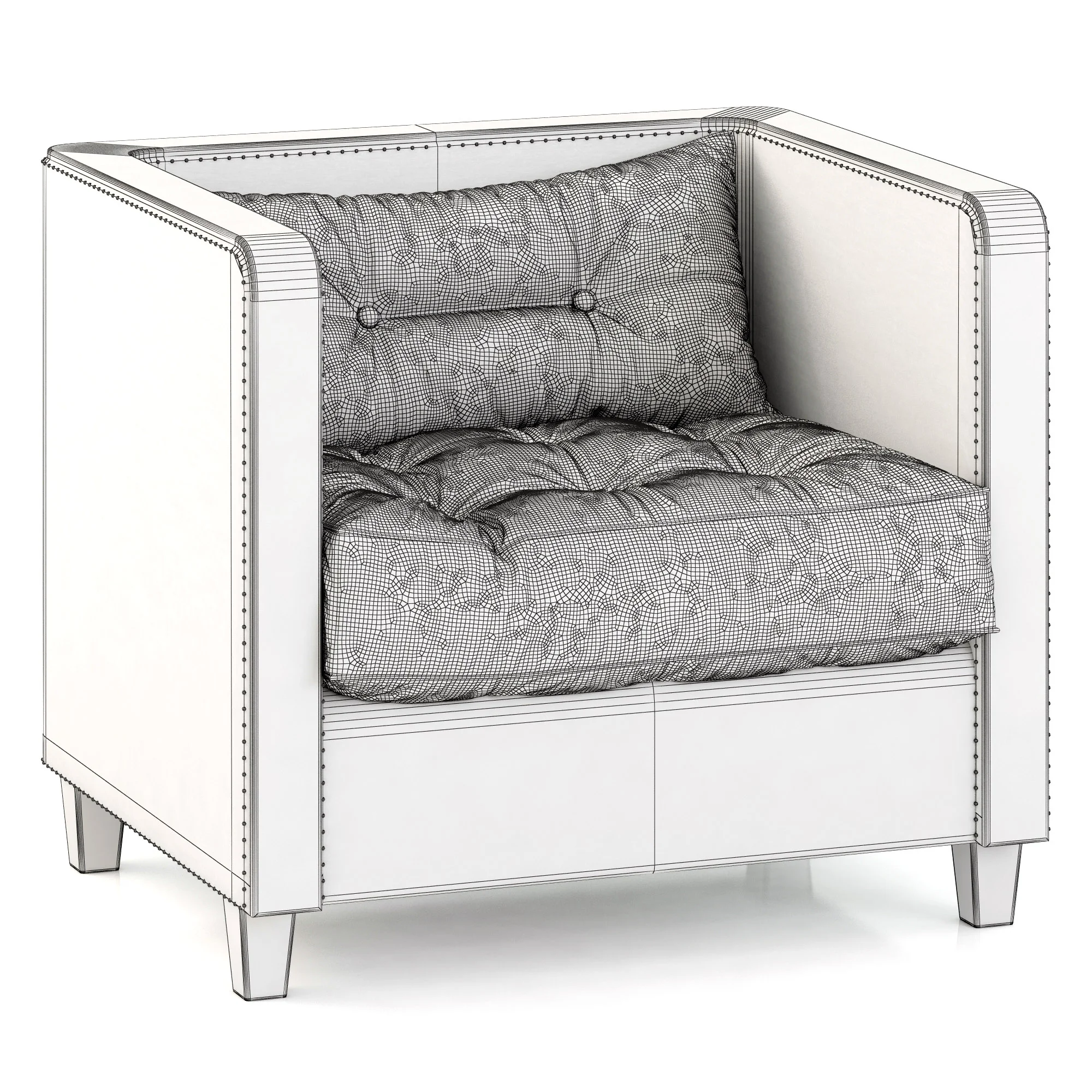 Restoration Hardware Shelter Arm Upholstered Chair — 3D model preview 2
