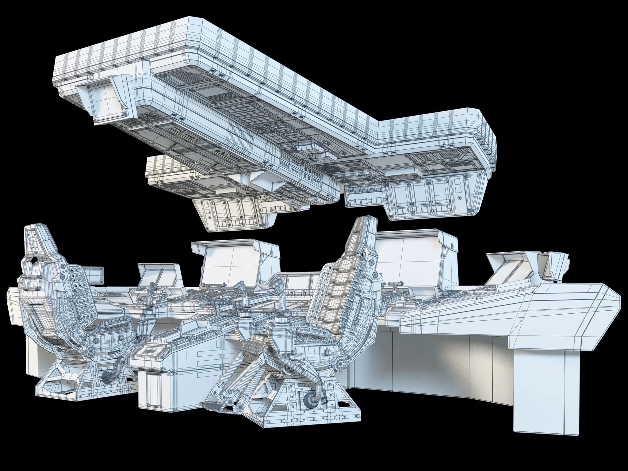 Spaceship Bridge Interior — 3D model preview 1