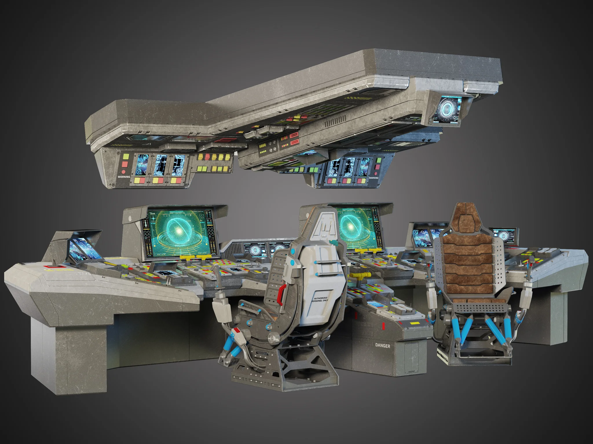 Spaceship Bridge Interior — 3D model preview 2