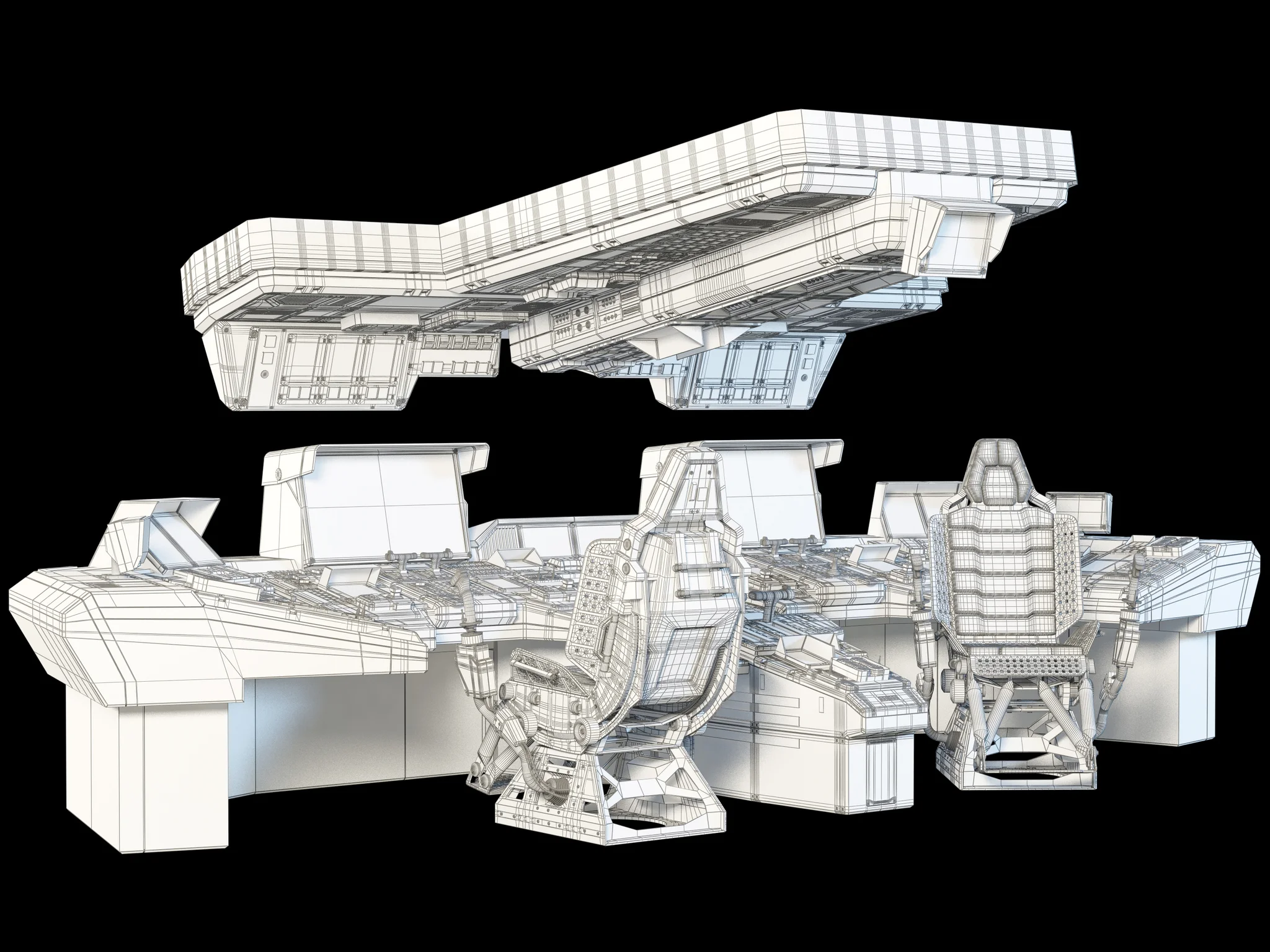 Spaceship Bridge Interior — 3D model preview 3